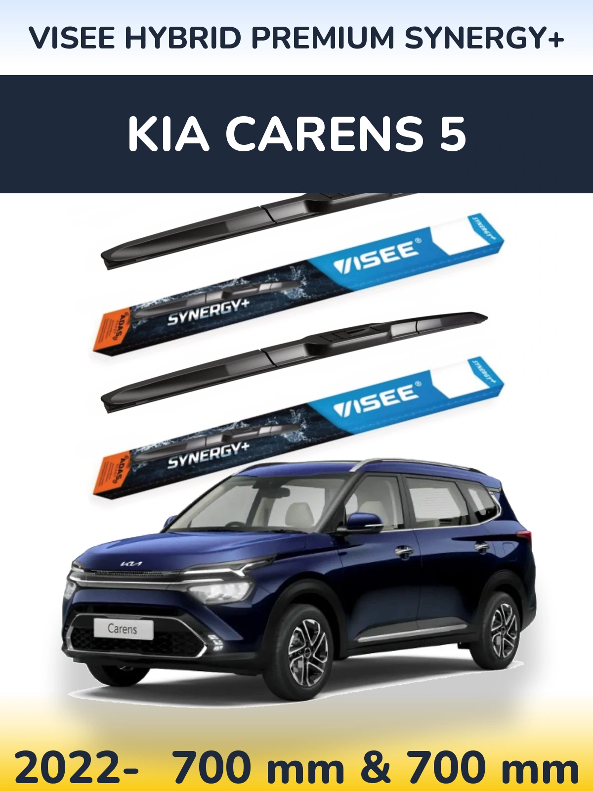 Sada předních stěračů VISEE HYBRID PREMIUM SYNERGY+ 700 a 700 mm pro KIA Carens 5 2022-2026