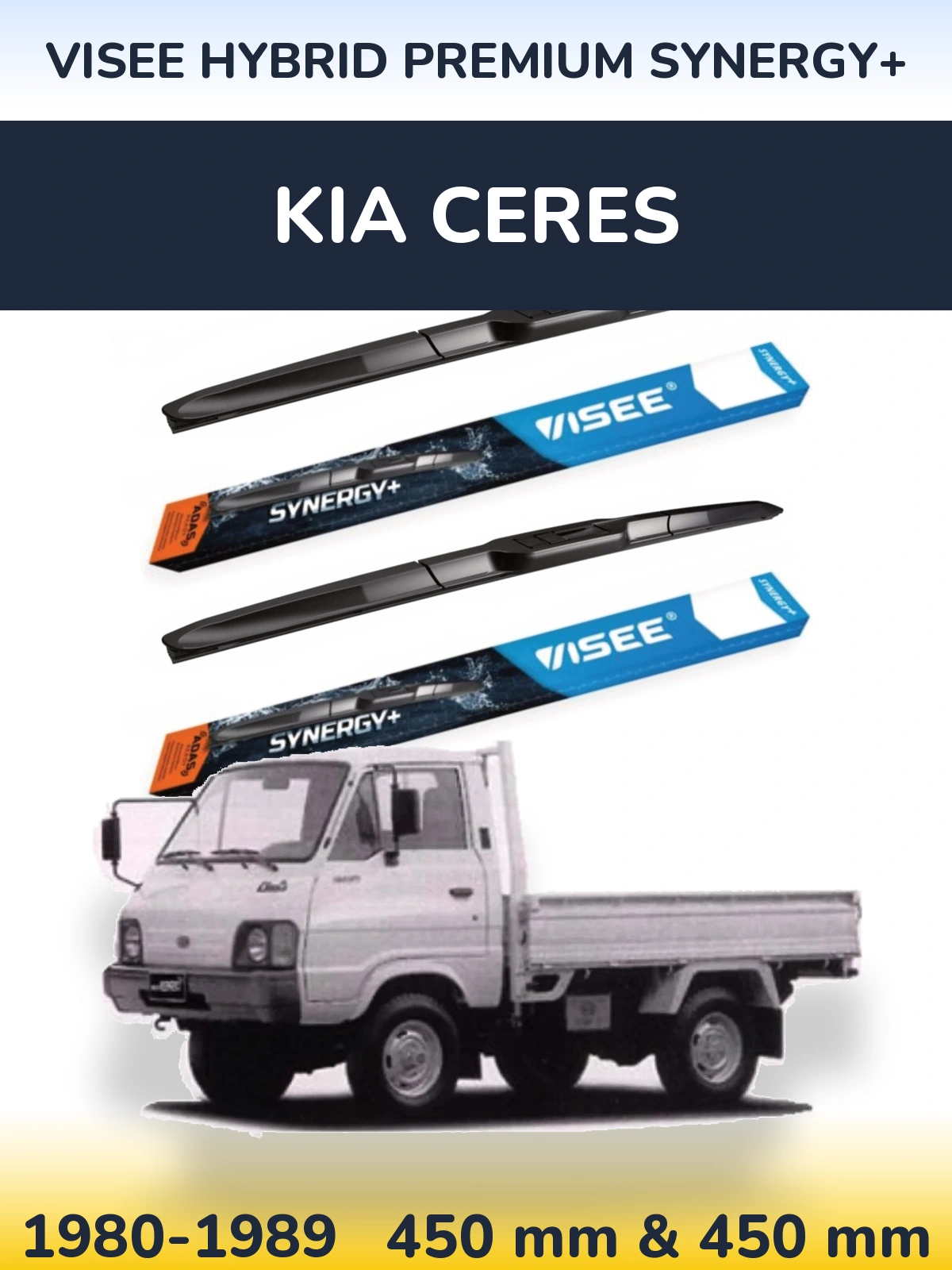 Sada předních stěračů VISEE HYBRID PREMIUM SYNERGY+ 450 a 450 mm pro KIA Ceres 1980-1989