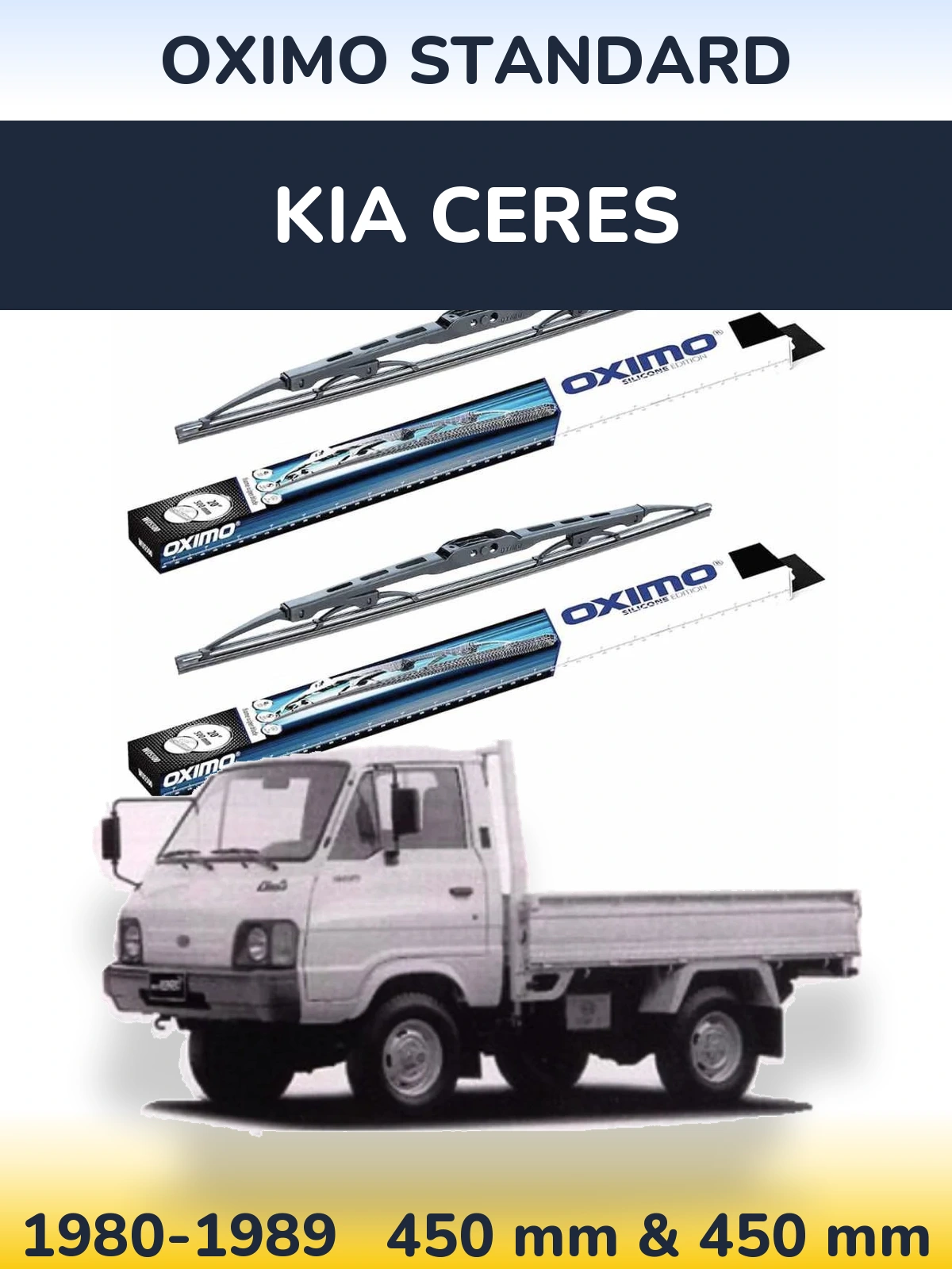 Sada předních stěračů Oximo Standard 450 a 450 mm pro KIA Ceres 1980-1989