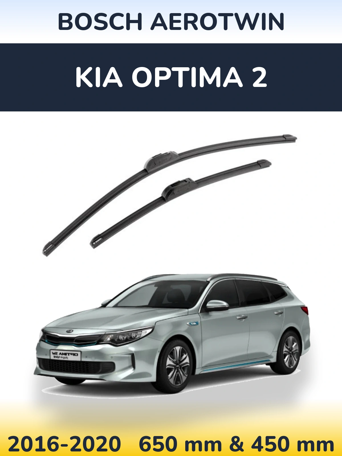 Sada předních stěračů BOSCH AeroTwin 650 a 450 mm pro KIA Optima 2 2016-2020