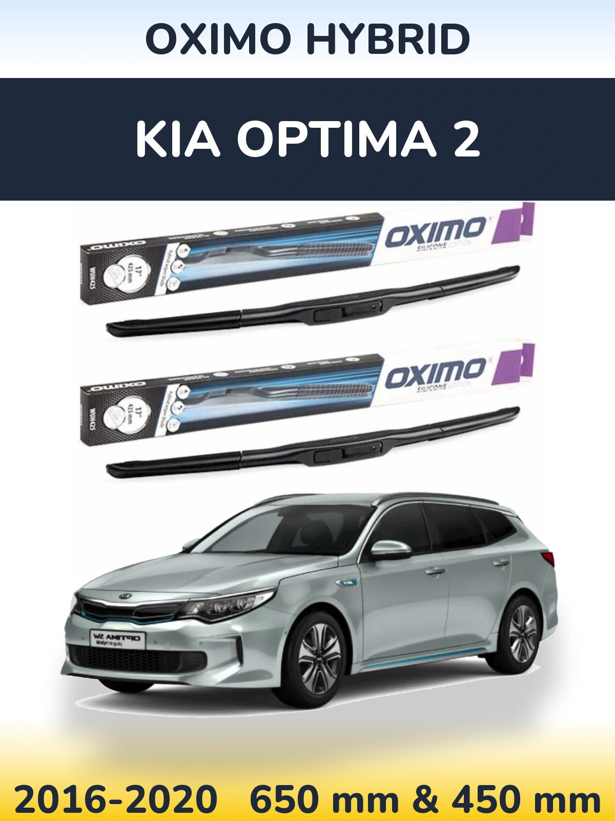 Sada předních stěračů Oximo Hybrid 650 a 450 mm pro KIA Optima 2 2016-2020