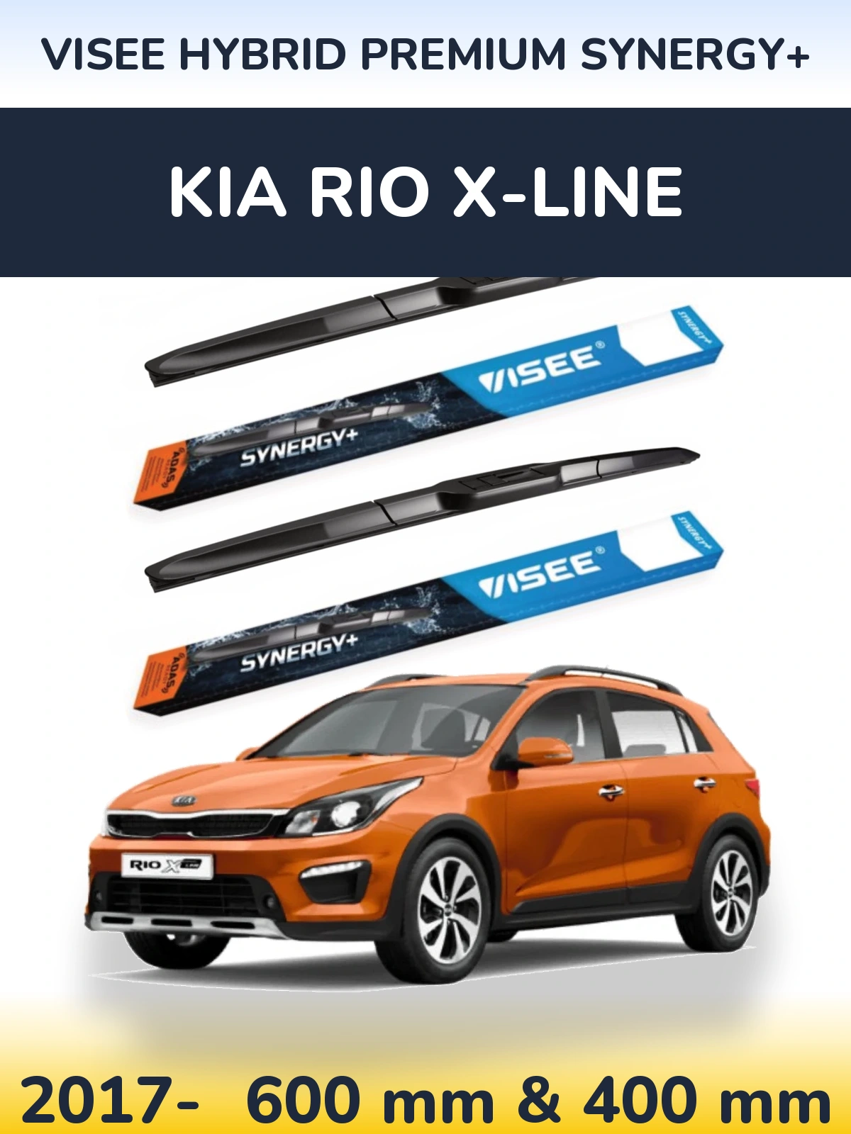 Sada předních stěračů VISEE HYBRID PREMIUM SYNERGY+ 600 a 400 mm pro KIA Rio X-Line 2017-2026