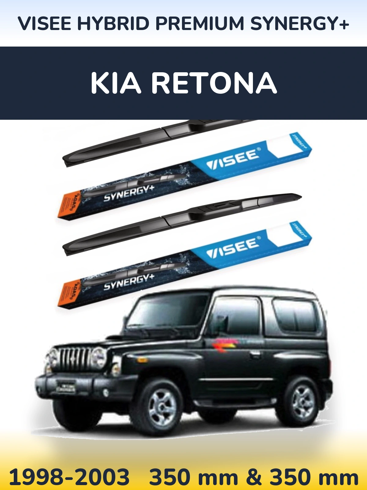Sada předních stěračů VISEE HYBRID PREMIUM SYNERGY+ 350 a 350 mm pro KIA Retona 1998-2003