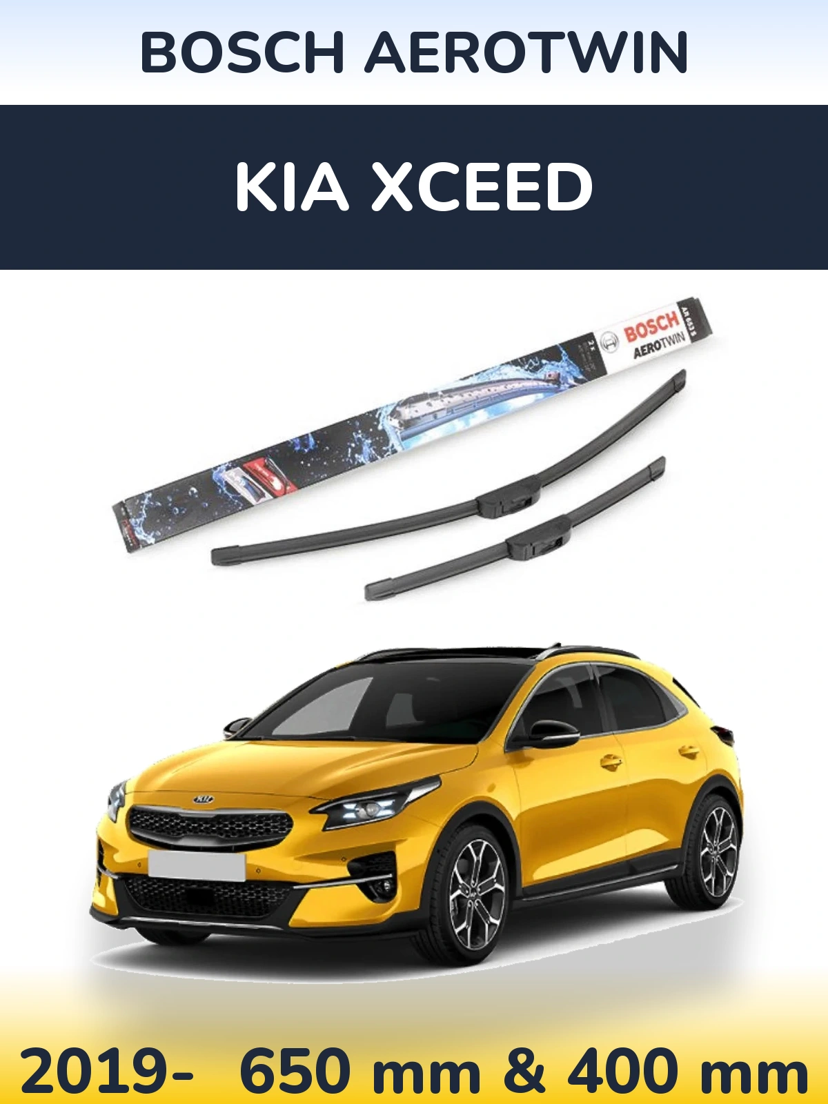 Sada předních stěračů BOSCH AeroTwin 650 a 400 mm pro KIA XCeed 2019-2026