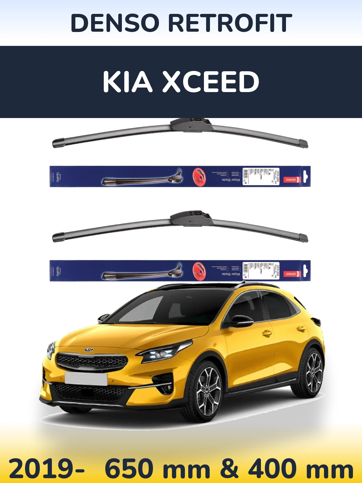 Sada předních stěračů Denso Retrofit 650 a 400 mm pro KIA XCeed 2019-2026