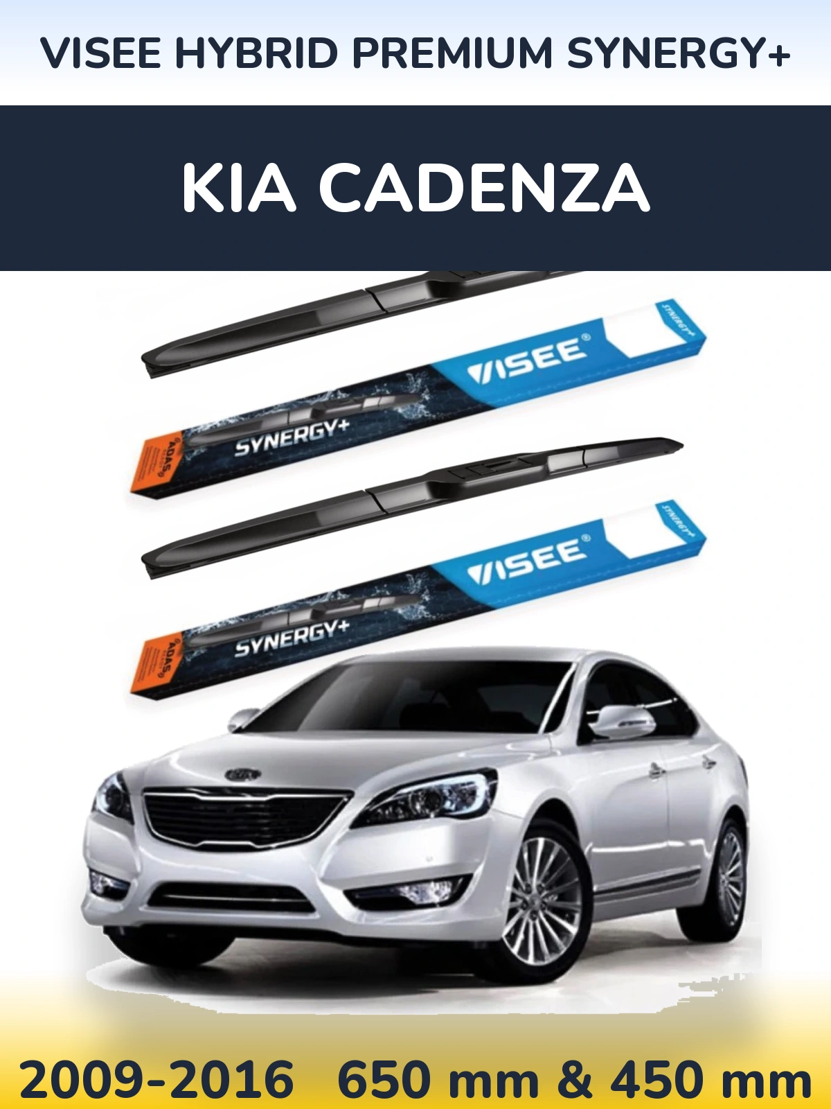 Sada předních stěračů VISEE HYBRID PREMIUM SYNERGY+ 650 a 450 mm pro KIA Cadenza 2009-2016