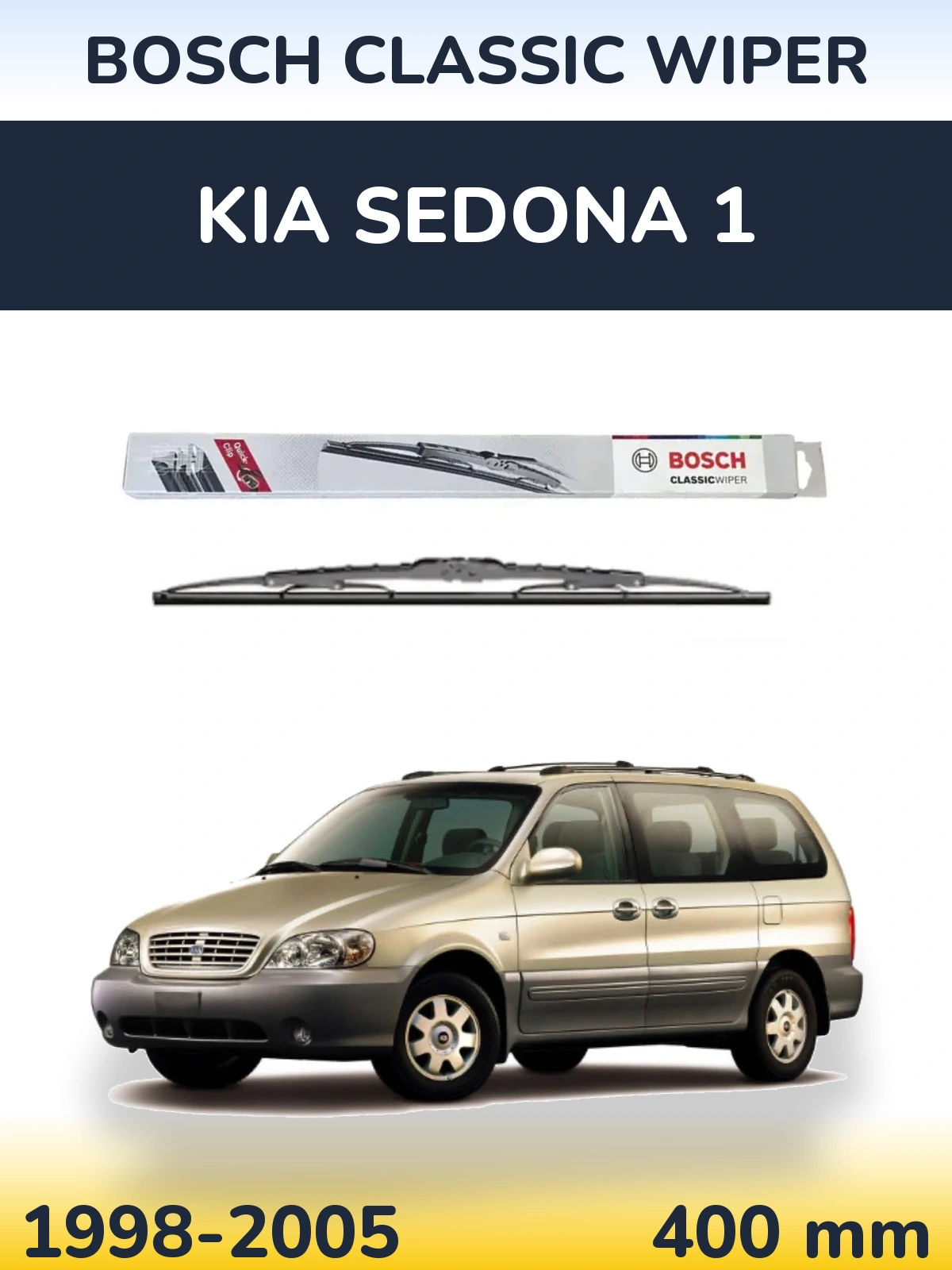 Zadní stěrač BOSCH Classic Wiper 400 mm pro KIA Sedona 1 1998-2005