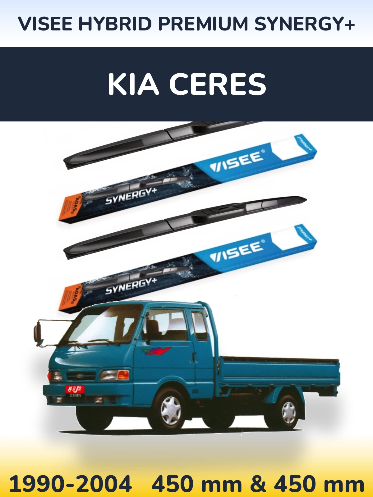 Sada předních stěračů VISEE HYBRID PREMIUM SYNERGY+ 450 a 450 mm pro KIA Ceres 1990-2004