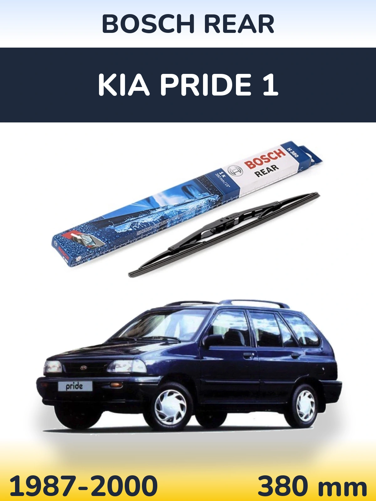 Zadní stěrač BOSCH Rear 380 mm pro KIA Pride 1 1987-2000