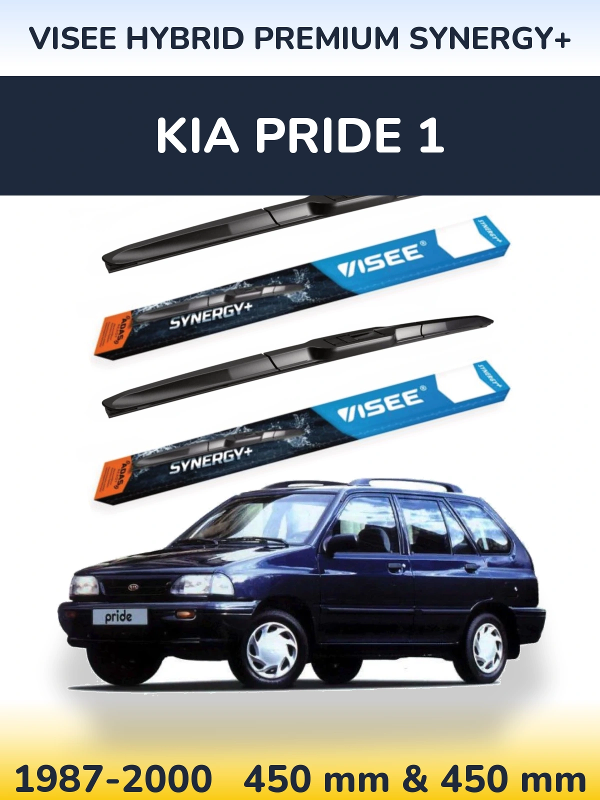 Sada předních stěračů VISEE HYBRID PREMIUM SYNERGY+ 450 a 450 mm pro KIA Pride 1 1987-2000