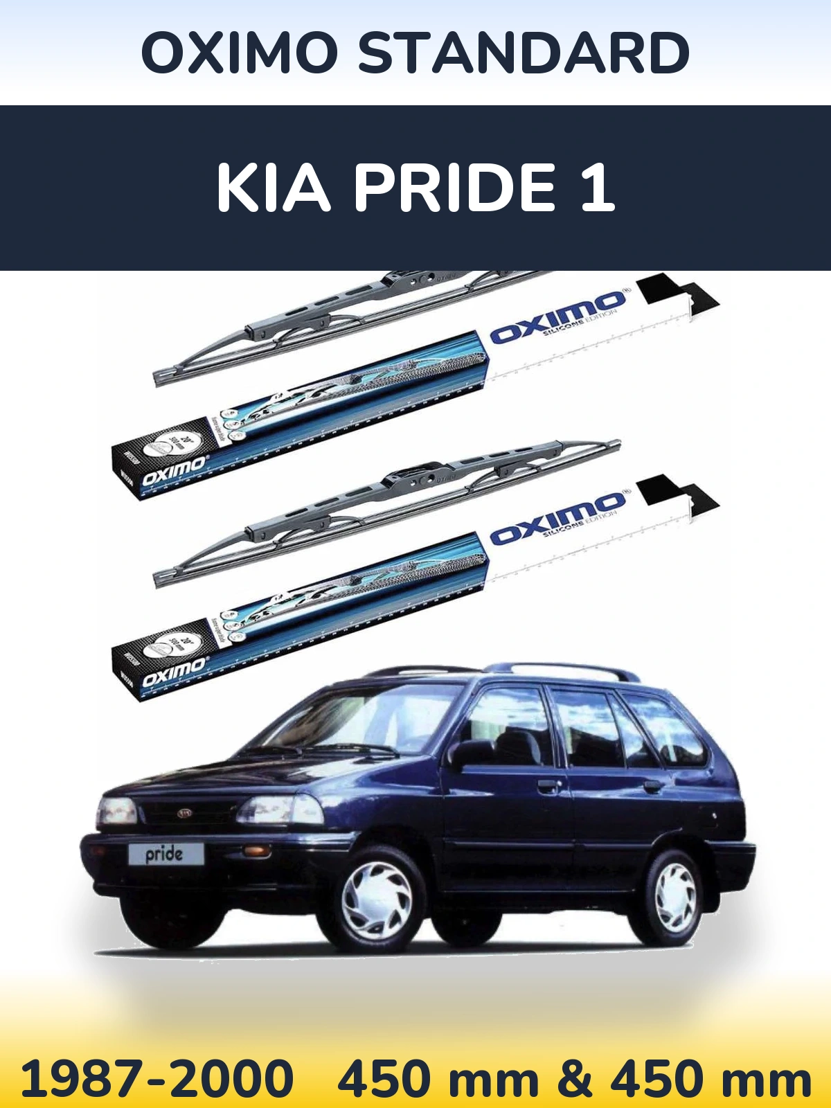 Sada předních stěračů Oximo Standard 450 a 450 mm pro KIA Pride 1 1987-2000