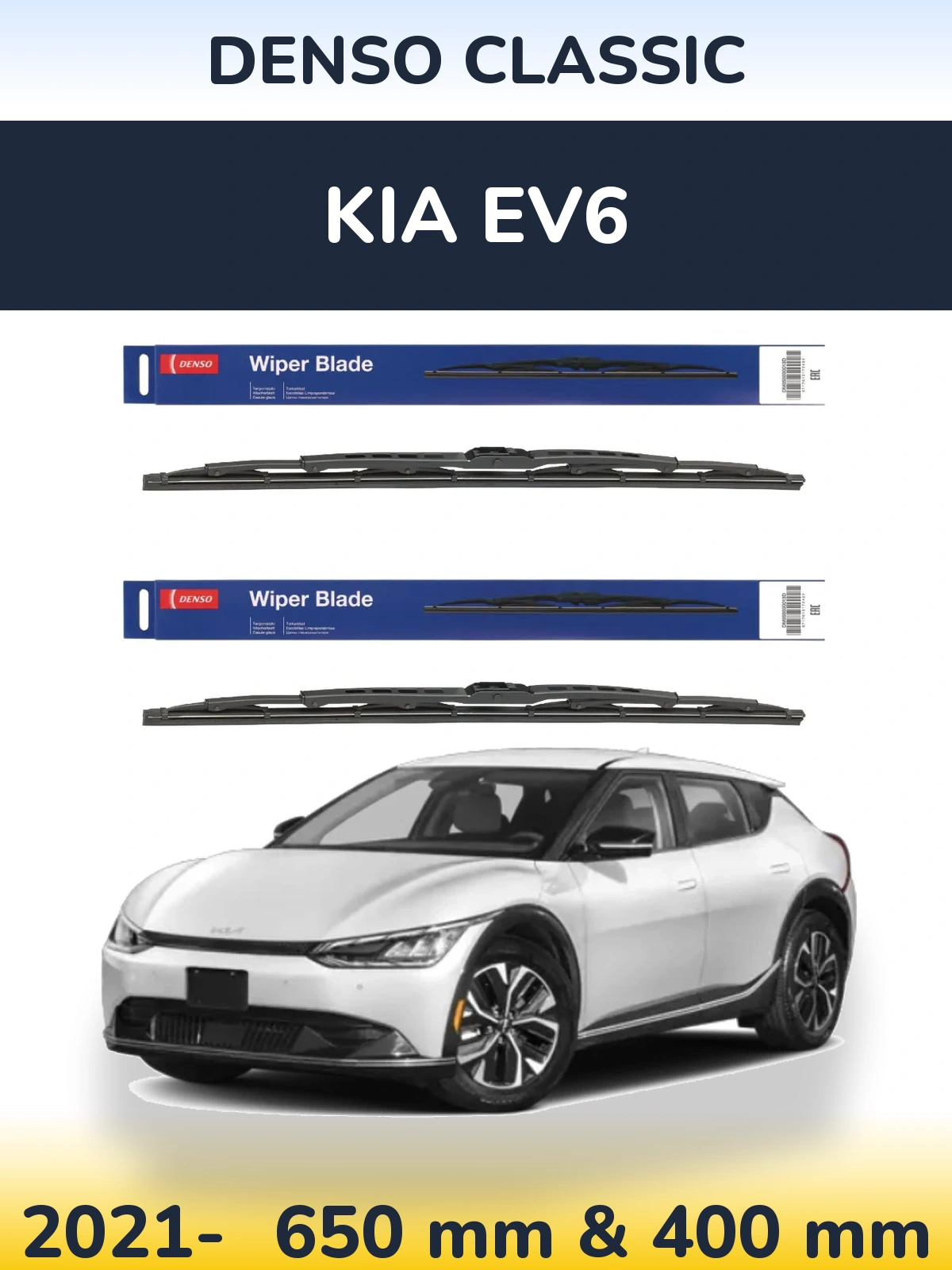 Sada předních stěračů Denso Classic 650 a 400 mm pro KIA EV6 2021-2026