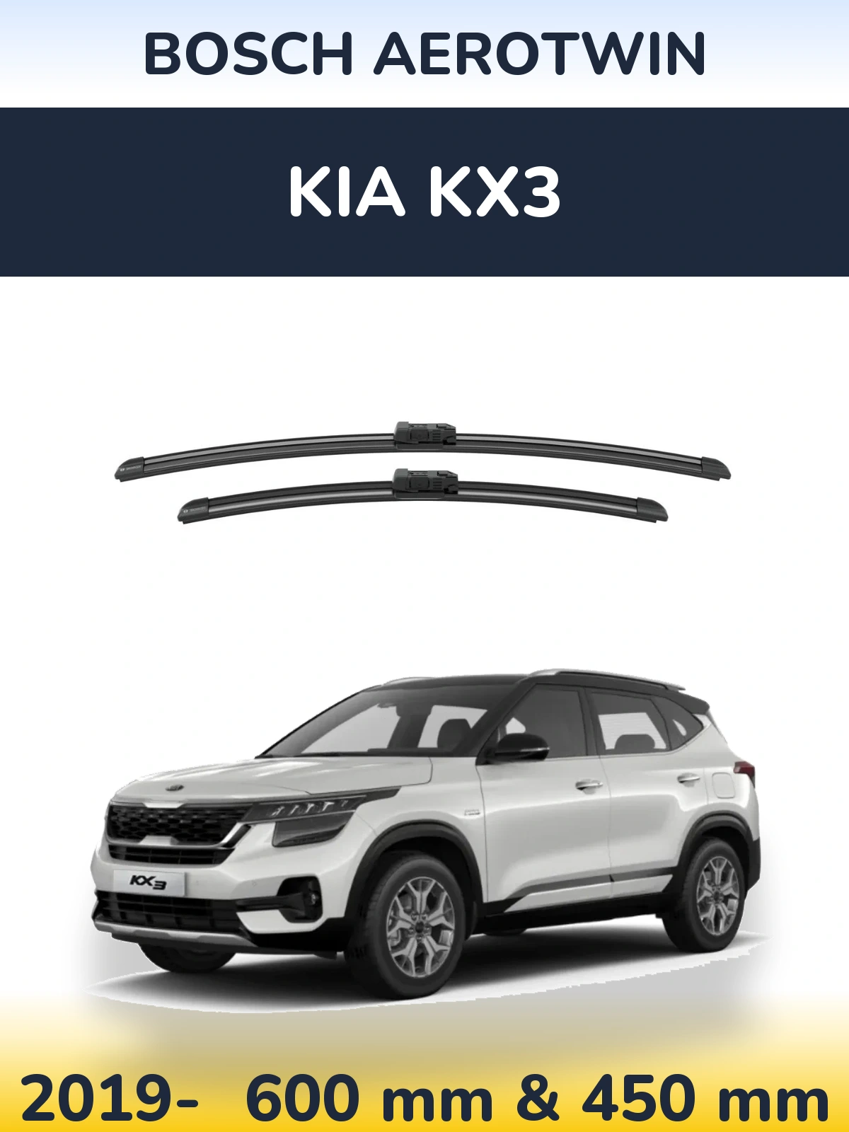 Sada předních stěračů BOSCH AeroTwin 600 a 450 mm pro KIA KX3 2019-2026