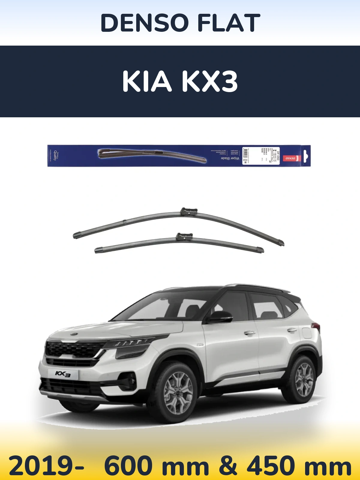 Sada předních stěračů Denso Flat 600 a 450 mm pro KIA KX3 2019-2026
