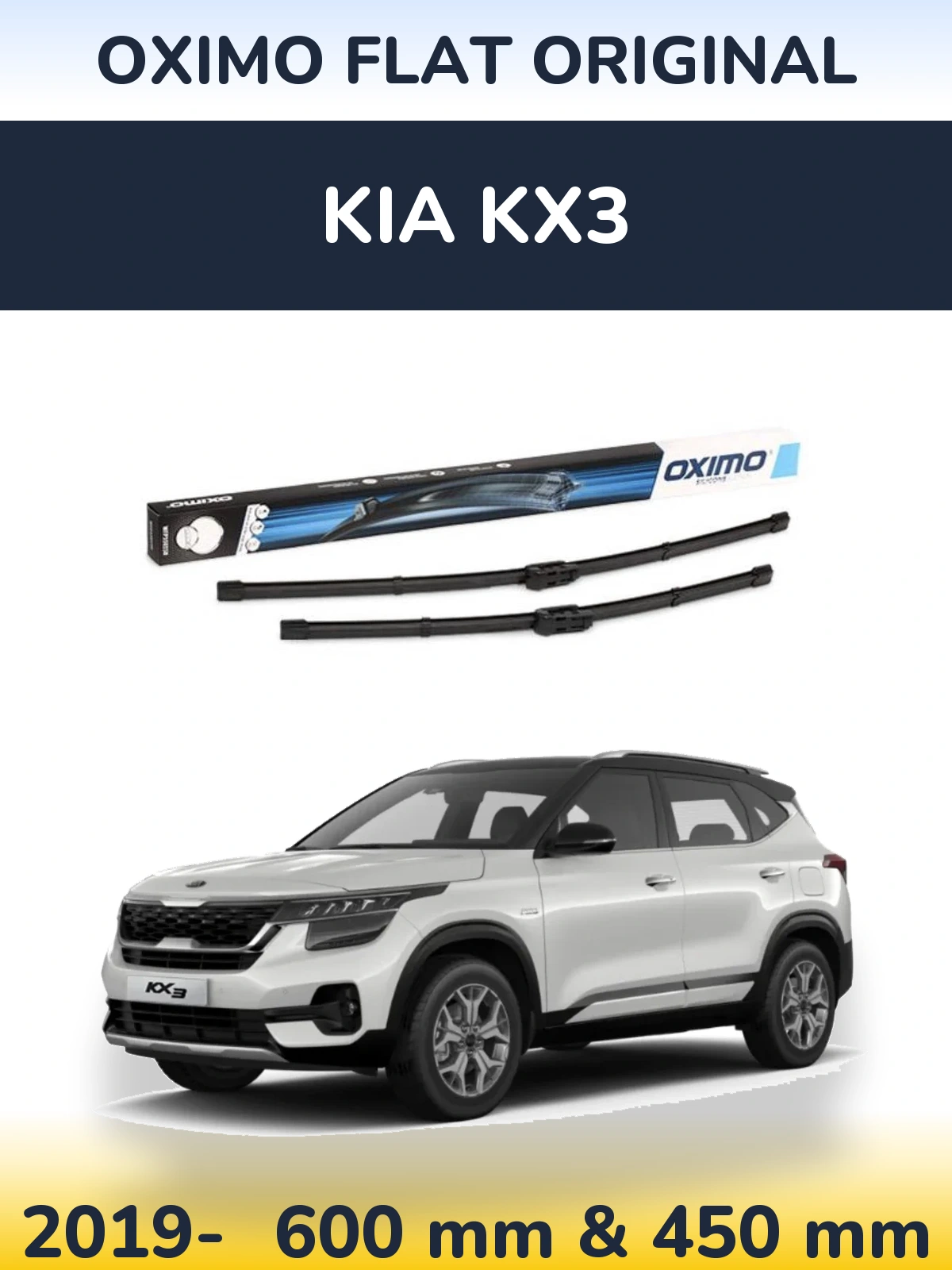 Sada předních stěračů Oximo Flat Original 600 a 450 mm pro KIA KX3 2019-2026