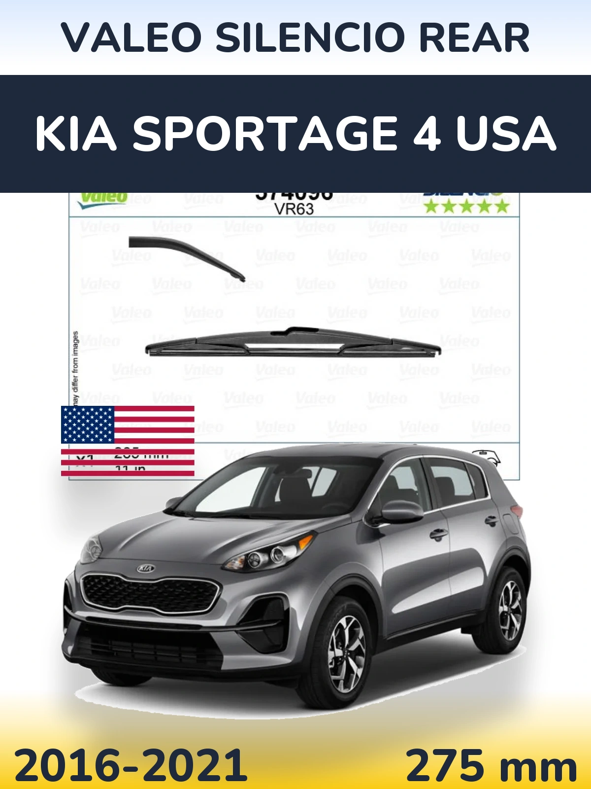 Zadní stěrač Valeo Silencio Rear 285 mm pro KIA Sportage 4 USA 2016-2021