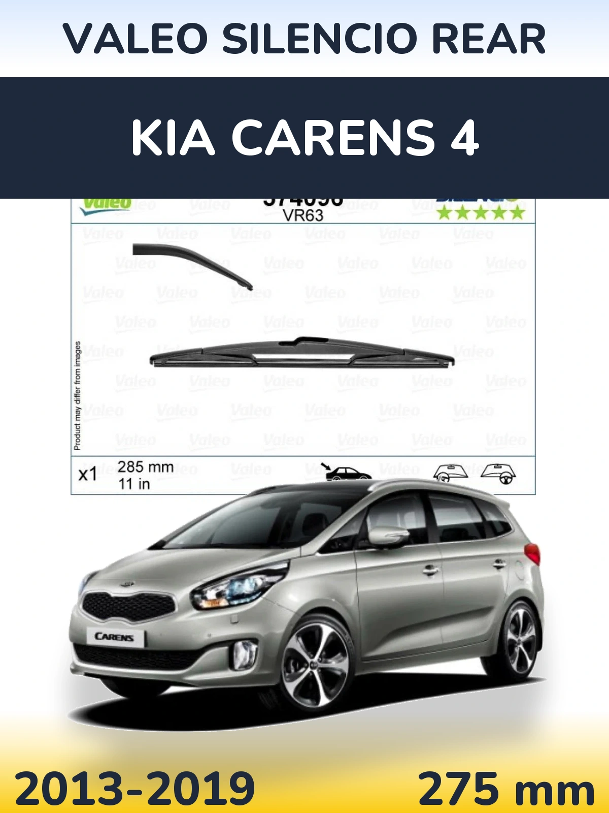 Zadní stěrač Valeo Silencio Rear 285 mm pro KIA Carens 4 2013-2019