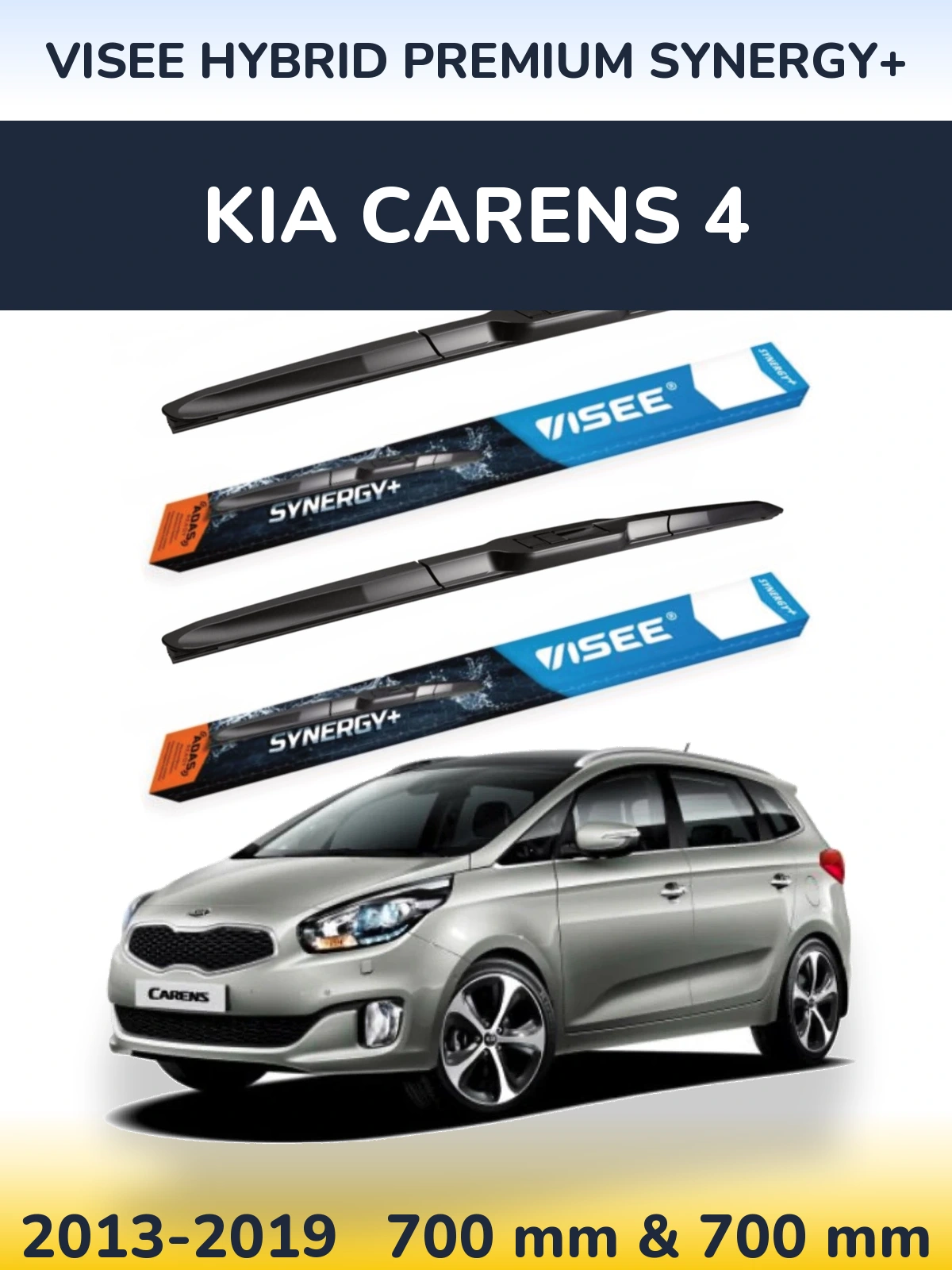 Sada předních stěračů VISEE HYBRID PREMIUM SYNERGY+ 700 a 700 mm pro KIA Carens 4 2013-2019