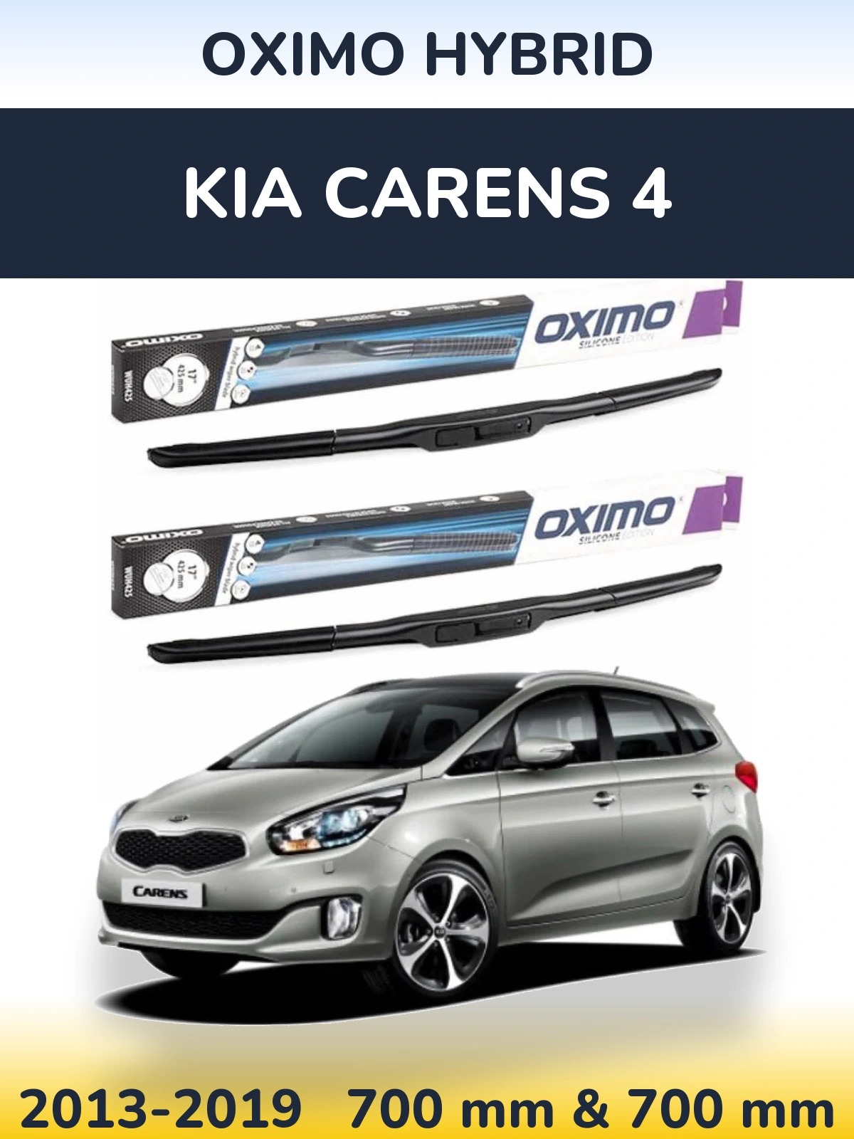 Sada předních stěračů Oximo Hybrid 700 a 700 mm pro KIA Carens 4 2013-2019