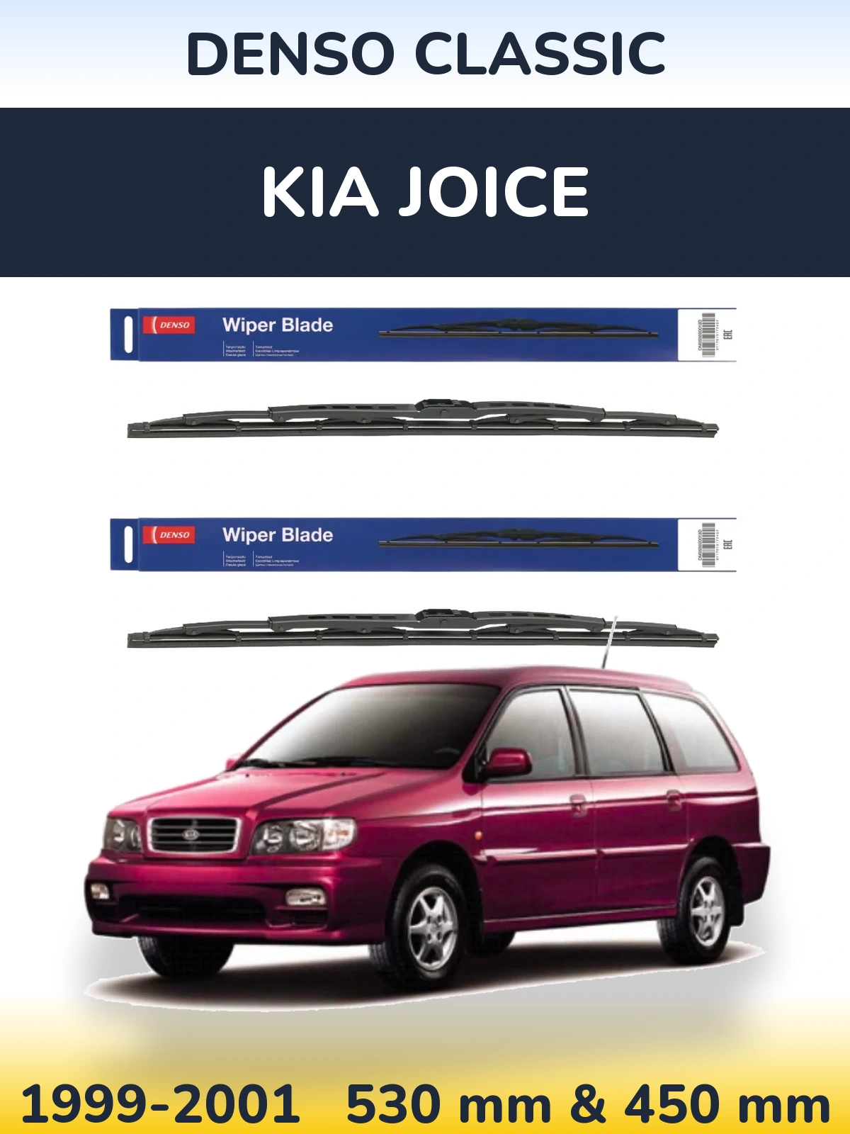 Sada předních stěračů Denso Classic 530 a 450 mm pro KIA Joice 1999-2001