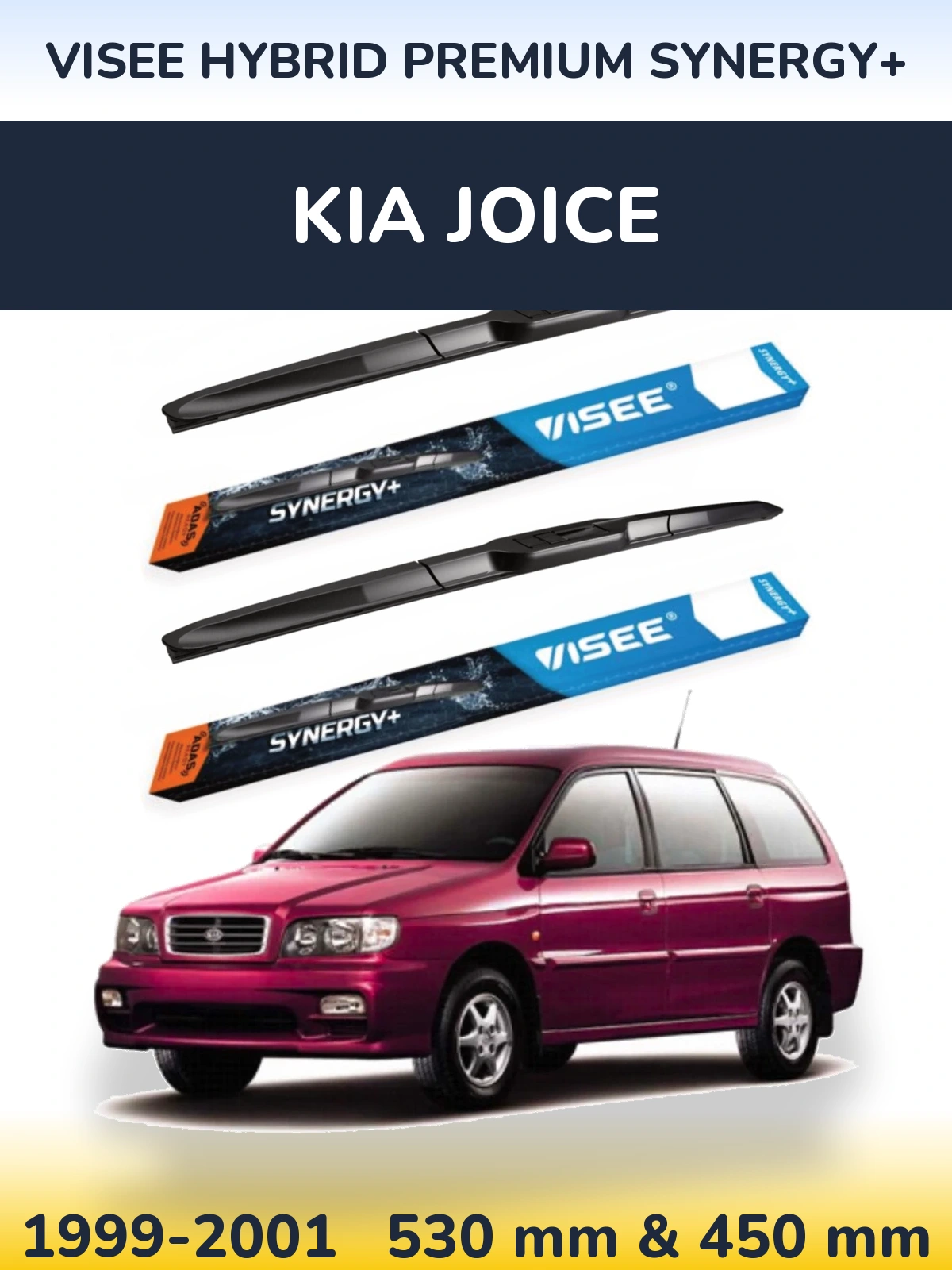 Комплект передніх щіток VISEE HYBRID PREMIUM SYNERGY+ 530 & 450 мм для KIA Joice 1999-2001