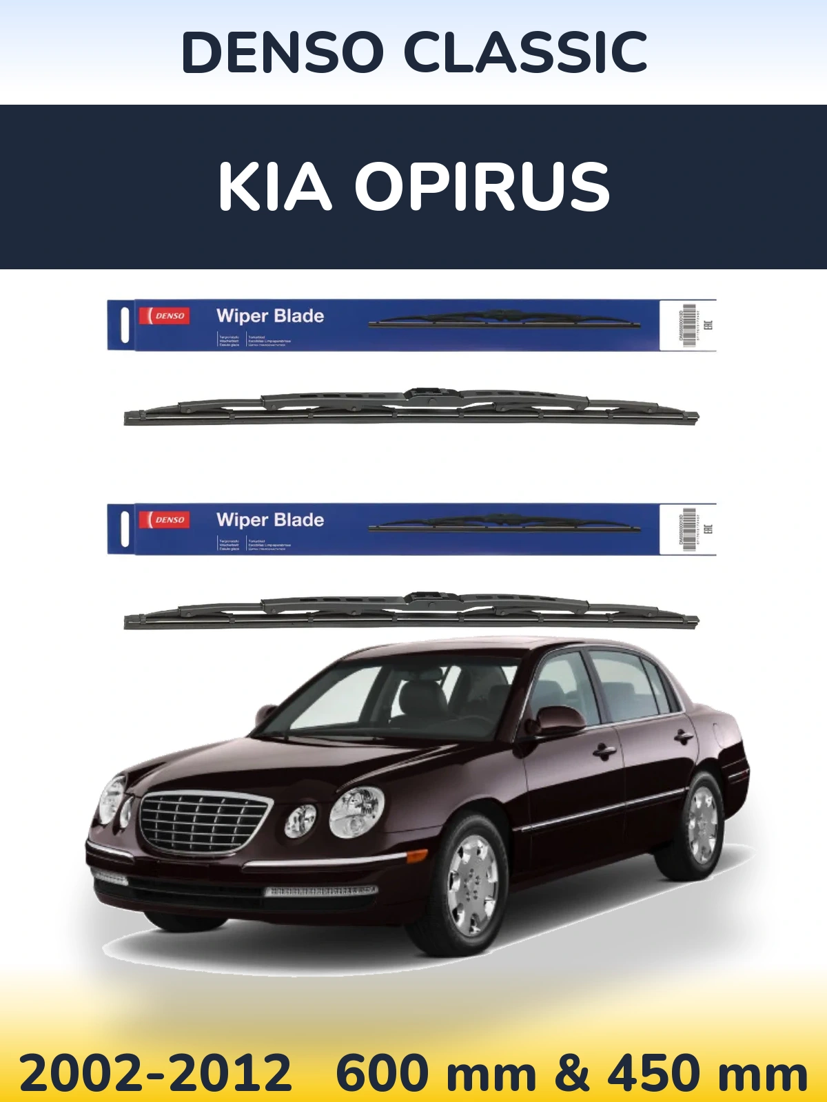 Sada předních stěračů Denso Classic 600 a 450 mm pro KIA Opirus 2002-2012