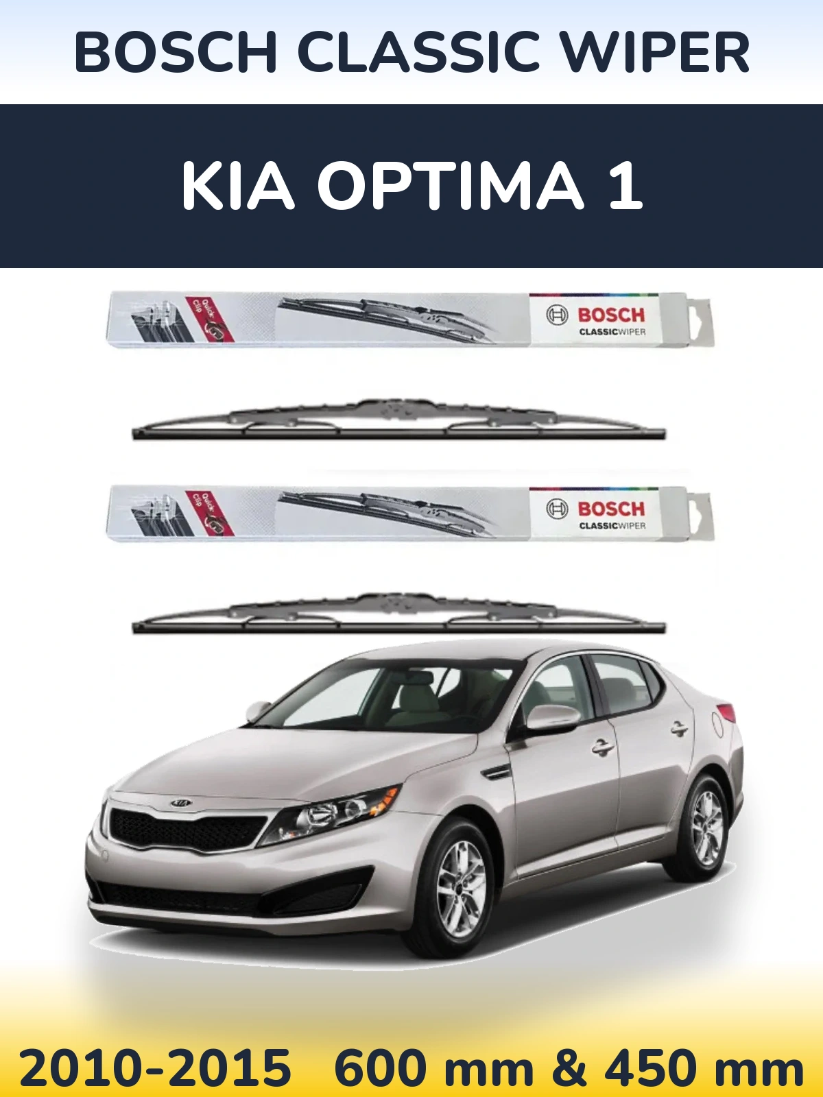 Sada předních stěračů BOSCH Classic Wiper 600 a 450 mm pro KIA Optima 1 2010-2015