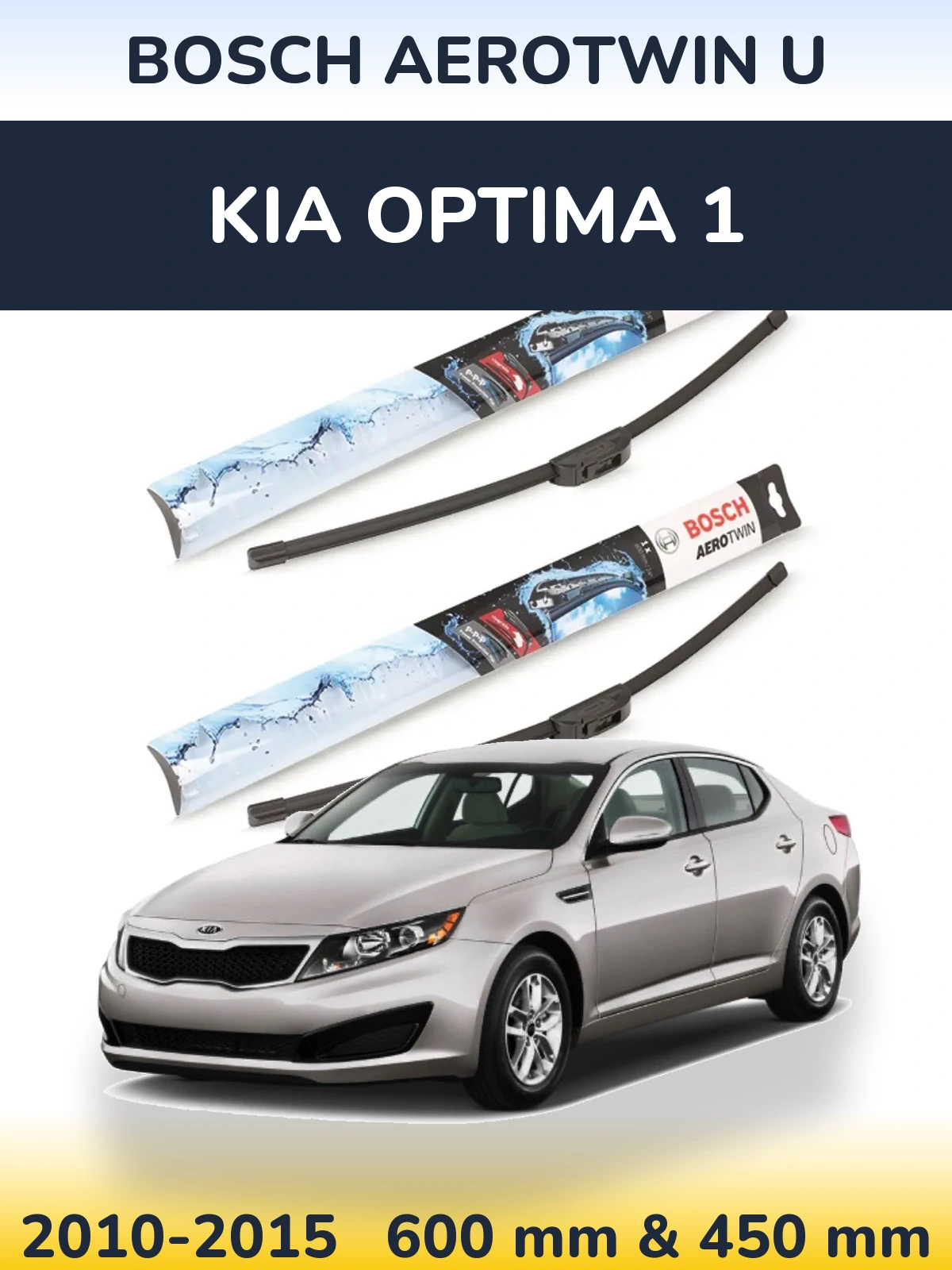 Sada předních stěračů BOSCH AeroTwin U 600 a 450 mm pro KIA Optima 1 2010-2015