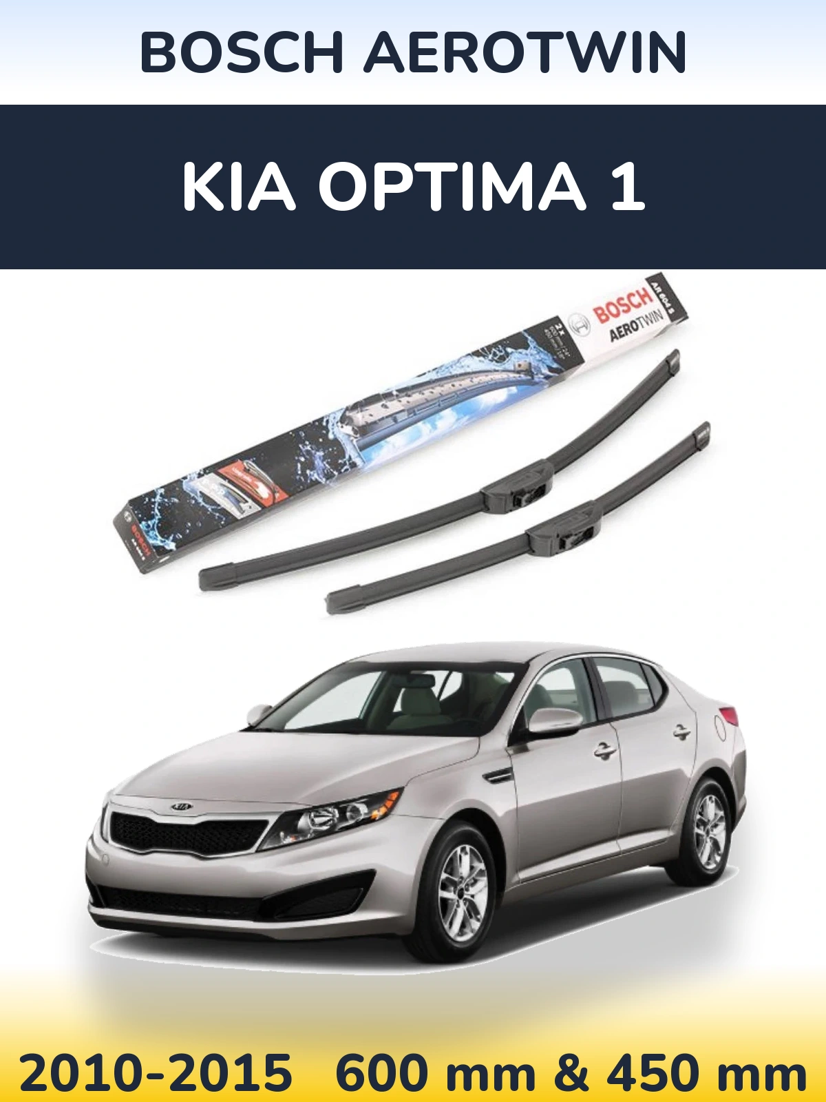 Sada předních stěračů BOSCH AeroTwin 600 a 450 mm pro KIA Optima 1 2010-2015