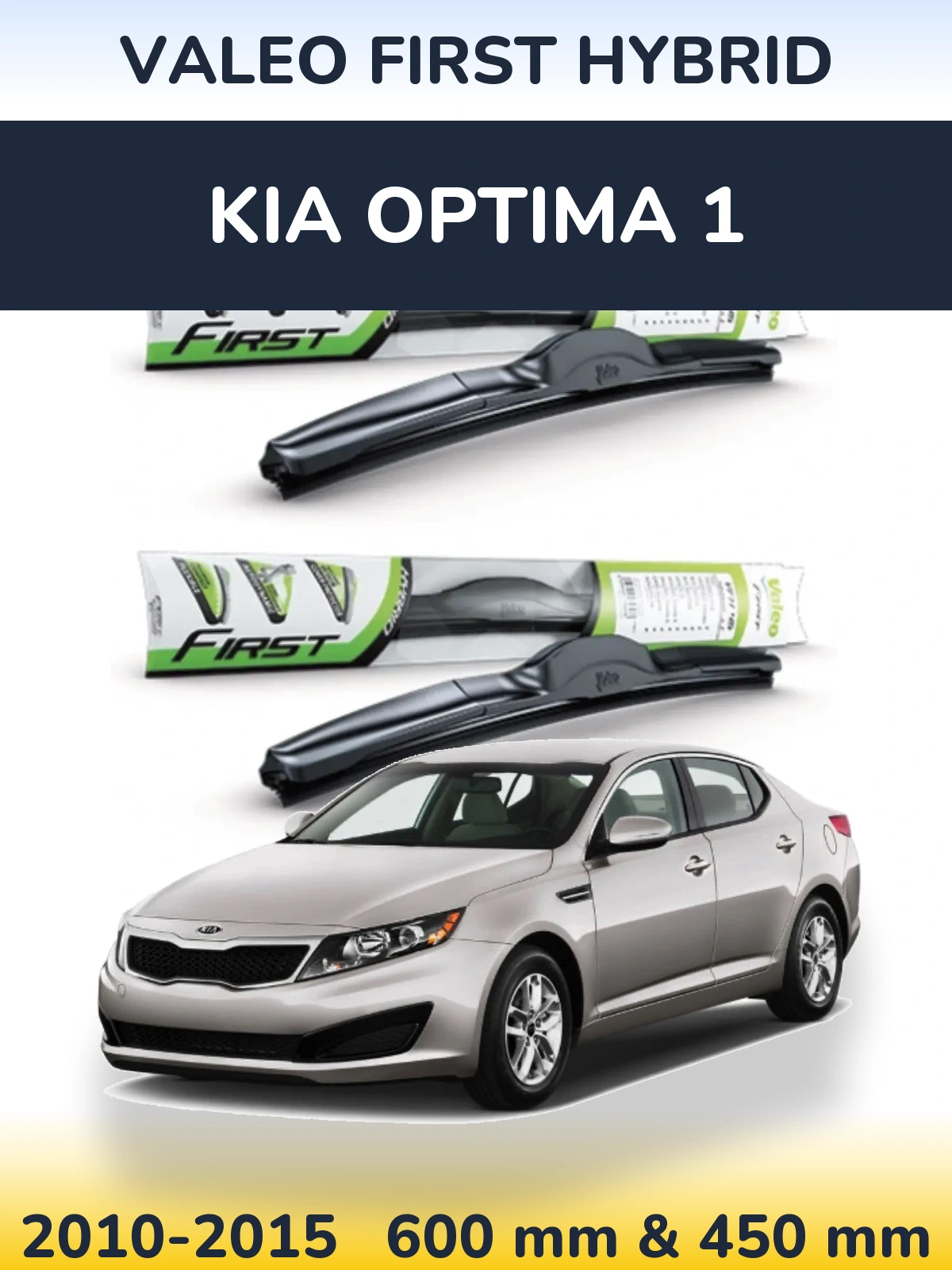 Sada předních stěračů Valeo First Hybrid 600 a 450 mm pro KIA Optima 1 2010-2015