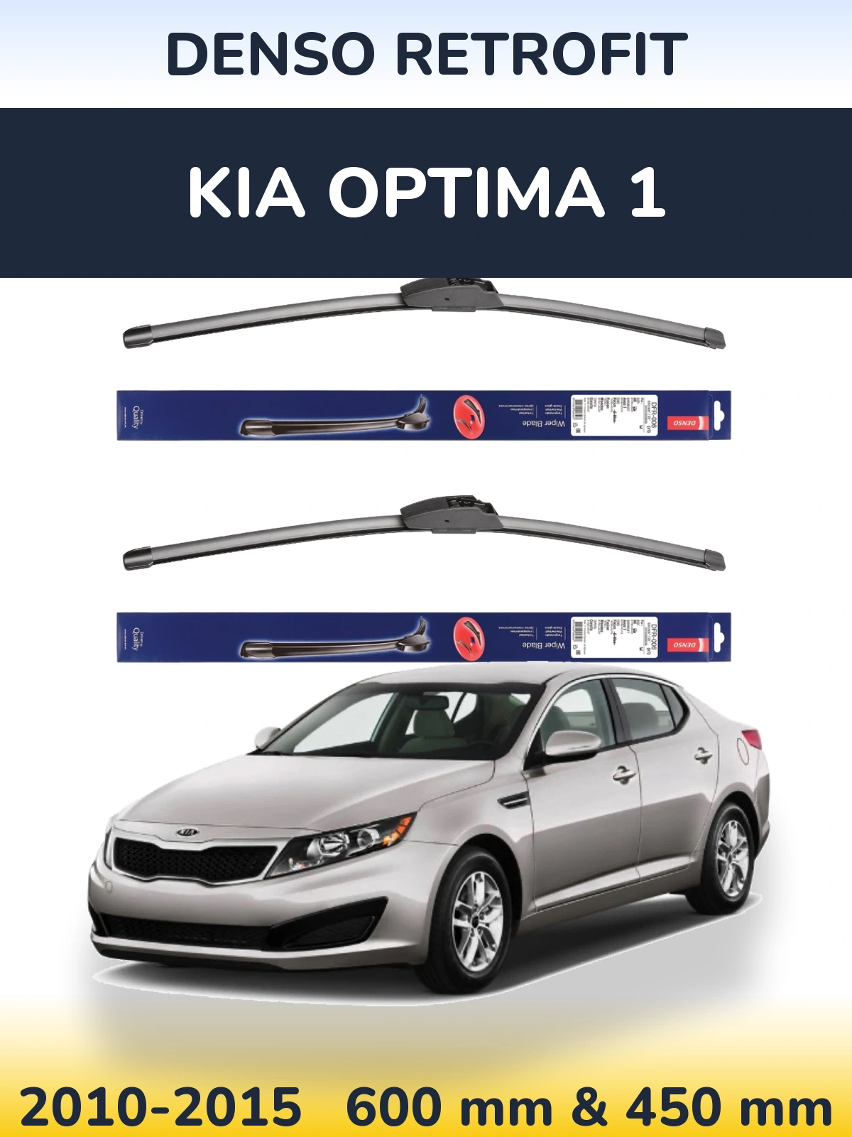 Sada předních stěračů Denso Retrofit 600 a 450 mm pro KIA Optima 1 2010-2015