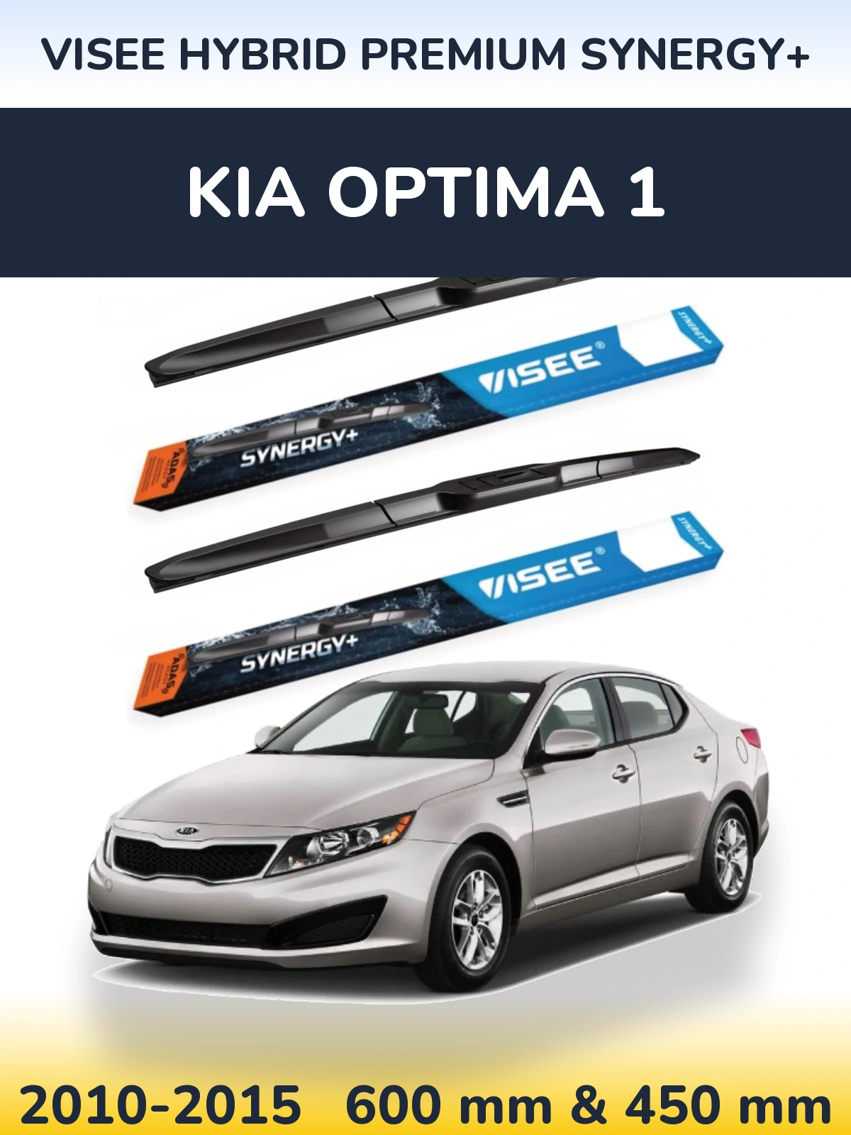 Sada předních stěračů VISEE HYBRID PREMIUM SYNERGY+ 600 a 450 mm pro KIA Optima 1 2010-2015