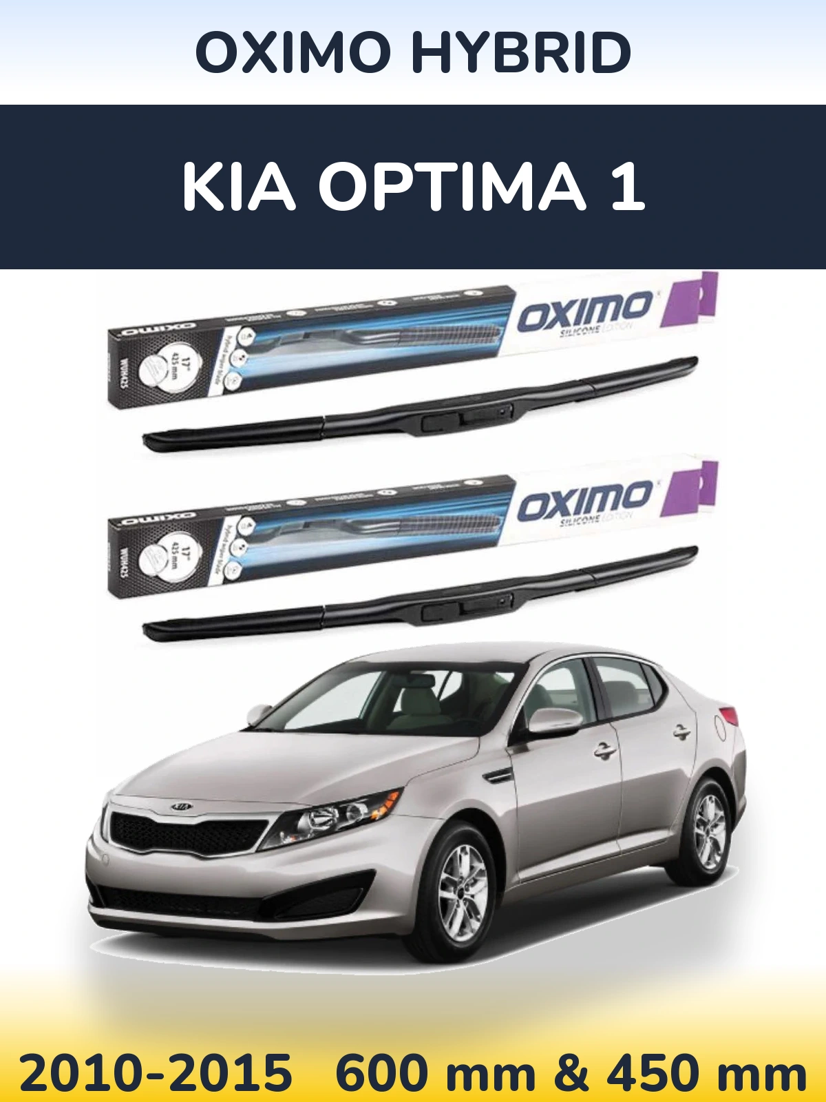 Sada předních stěračů Oximo Hybrid 600 a 450 mm pro KIA Optima 1 2010-2015