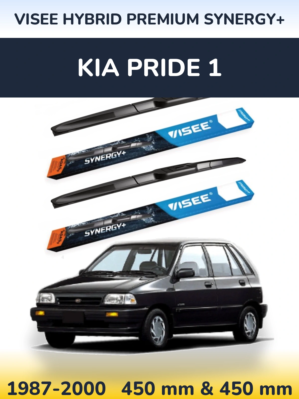 Sada předních stěračů VISEE HYBRID PREMIUM SYNERGY+ 450 a 450 mm pro KIA Pride 1 1987-2000