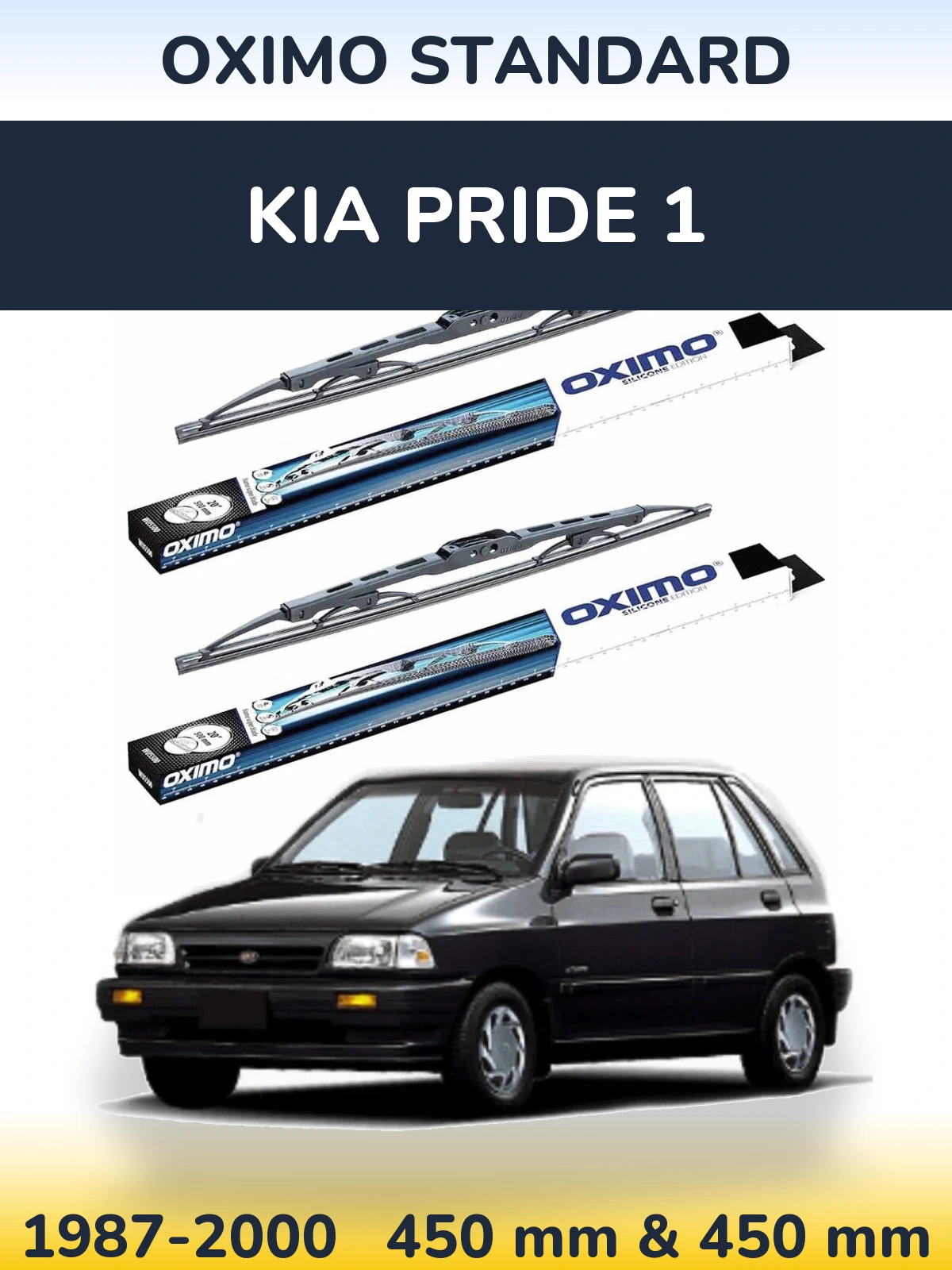 Sada předních stěračů Oximo Standard 450 a 450 mm pro KIA Pride 1 1987-2000