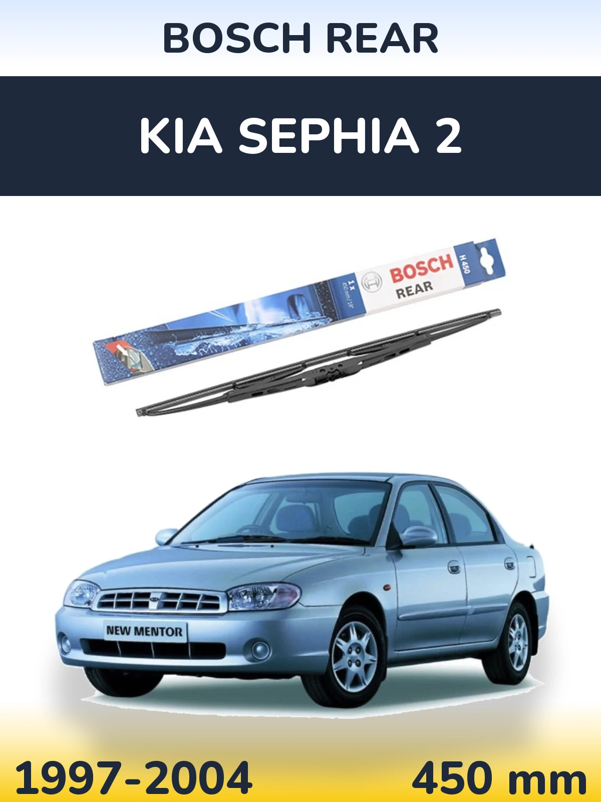 Zadní stěrač BOSCH Rear 450 mm pro KIA Sephia 2 1997-2004