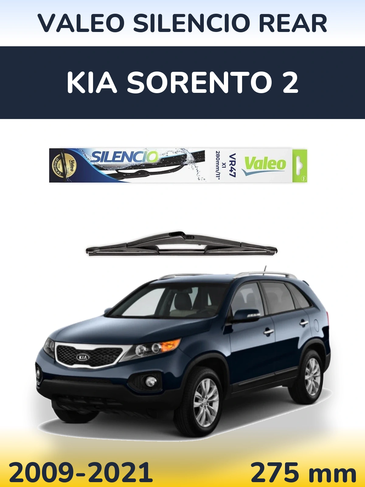 Zadní stěrač Valeo Silencio Rear 280 mm pro KIA Sorento 2 2009-2021