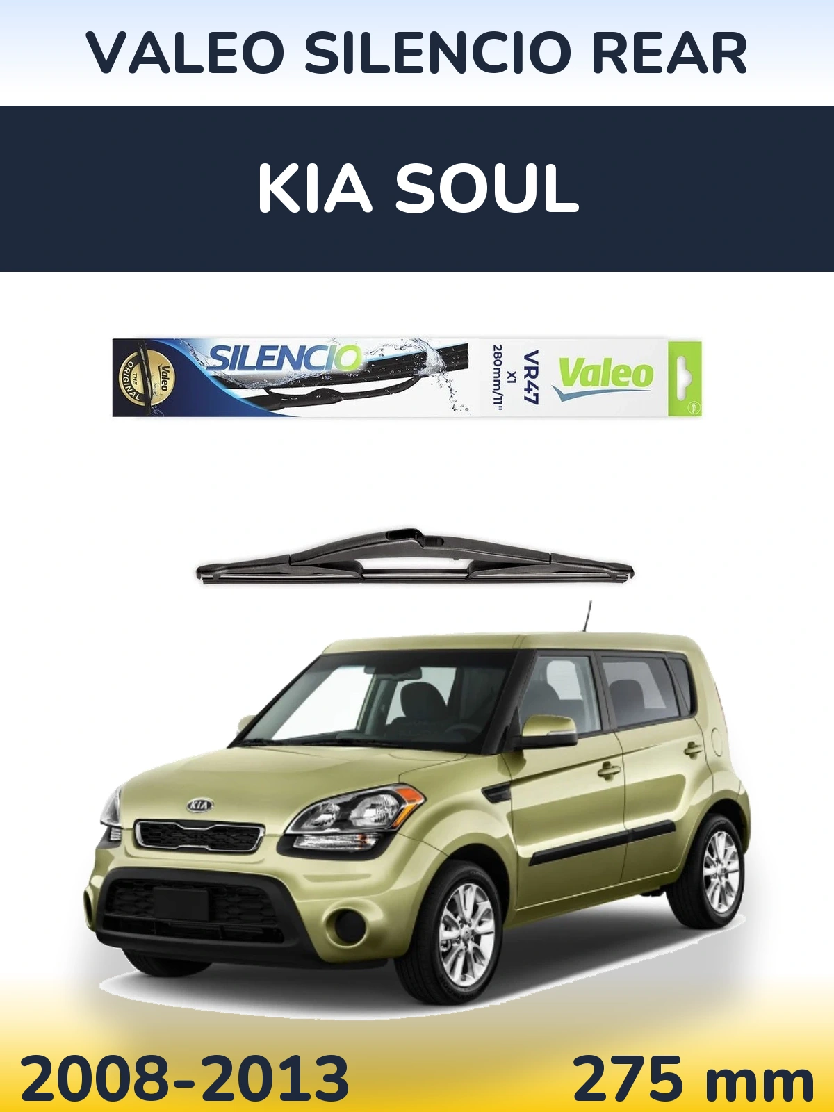 Zadní stěrač Valeo Silencio Rear 280 mm pro KIA Soul 2008-2013