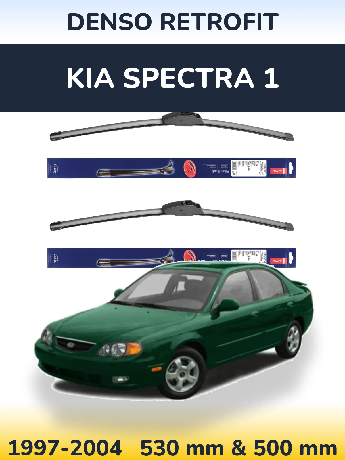 Sada předních stěračů Denso Retrofit 530 a 500 mm pro KIA Spectra 1 1997-2004