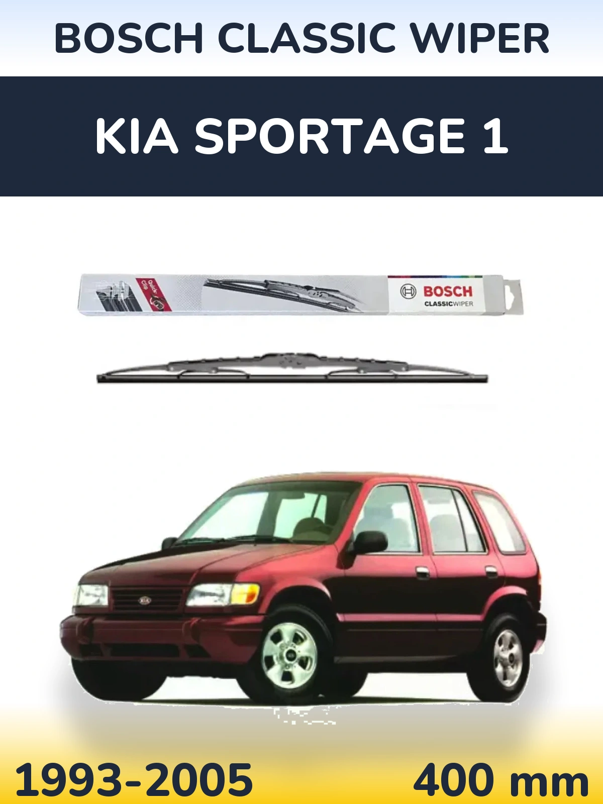Zadní stěrač BOSCH Classic Wiper 400 mm pro KIA Sportage 1 1993-2005