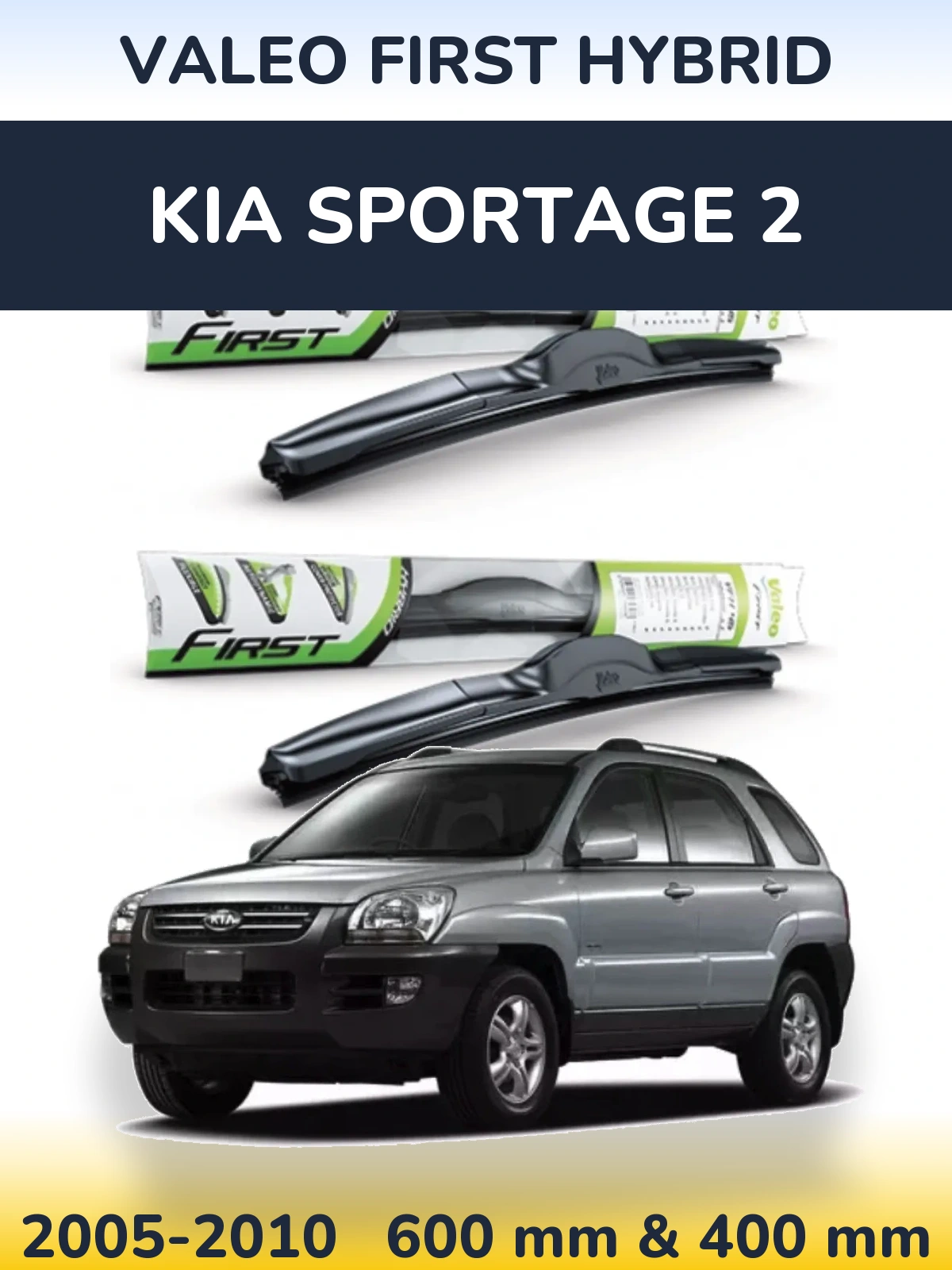Sada předních stěračů Valeo First Hybrid 600 a 400 mm pro KIA Sportage 2 2005-2010
