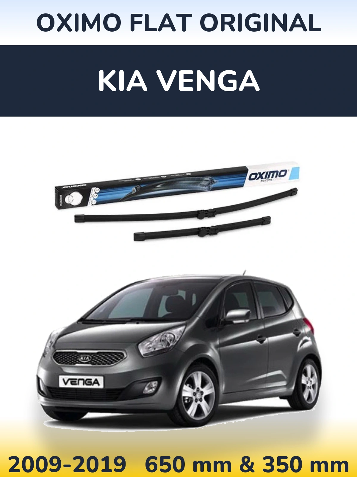 Sada předních stěračů Oximo Flat Original 650 a 350 mm pro KIA Venga 2009-2019