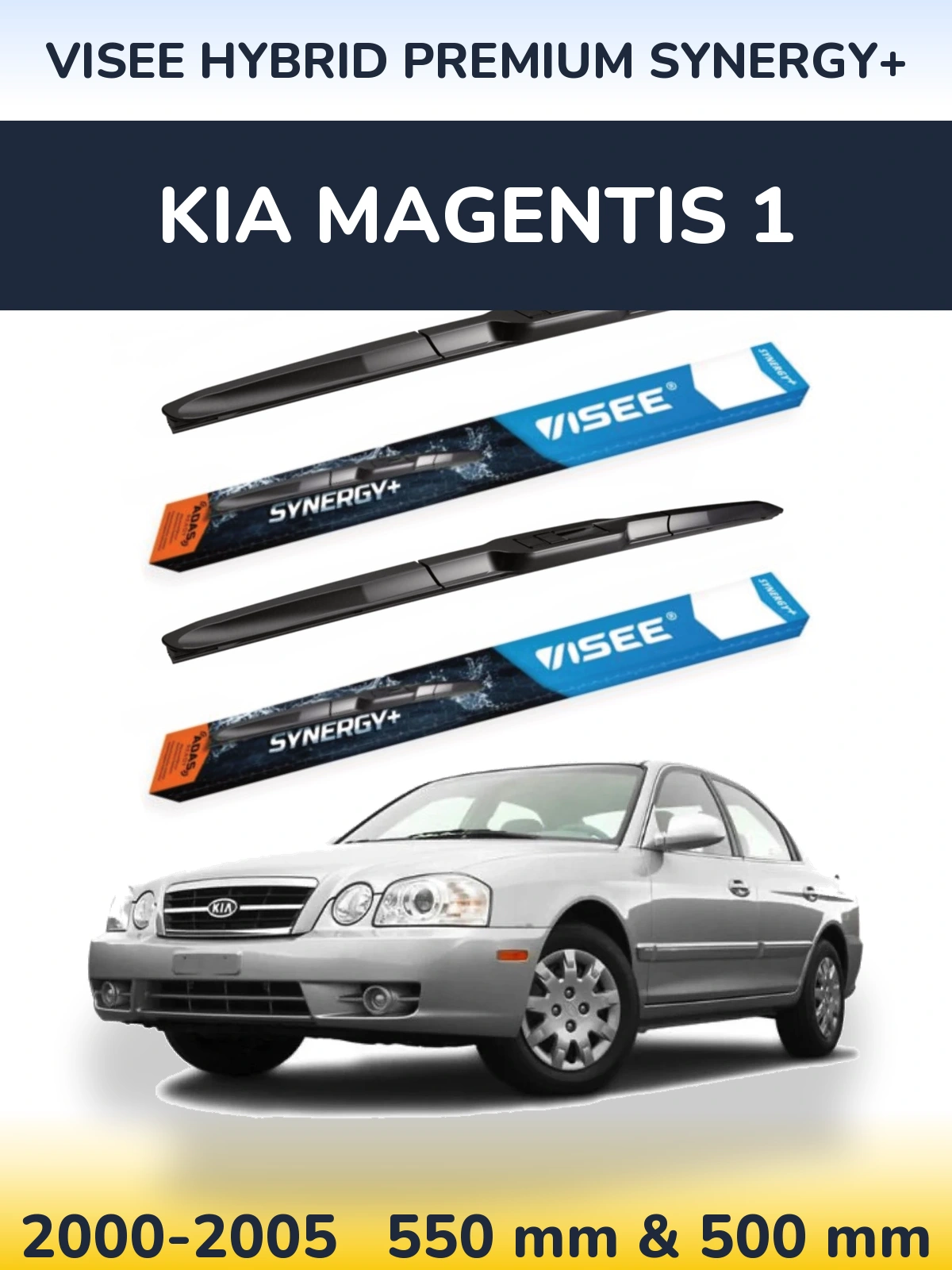 Sada předních stěračů VISEE HYBRID PREMIUM SYNERGY+ 550 a 500 mm pro KIA Magentis 1 2000-2005