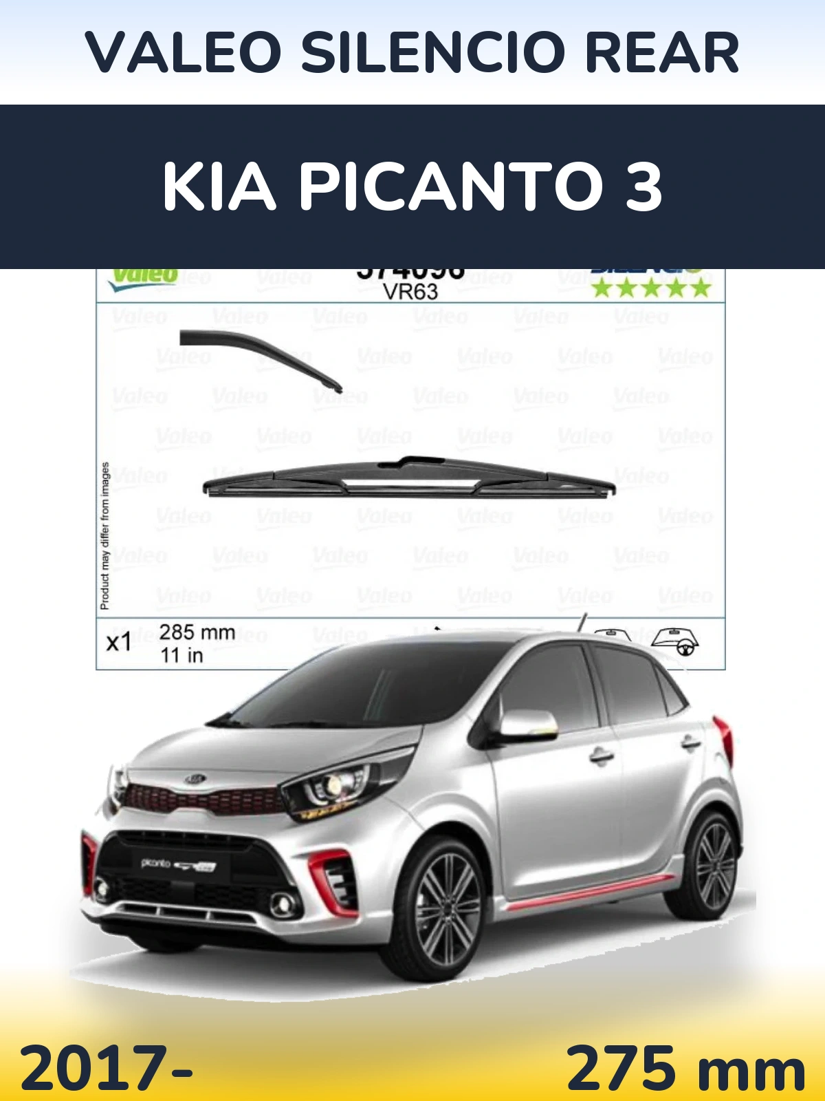Zadní stěrač Valeo Silencio Rear 285 mm pro KIA Picanto 3 2017-2026