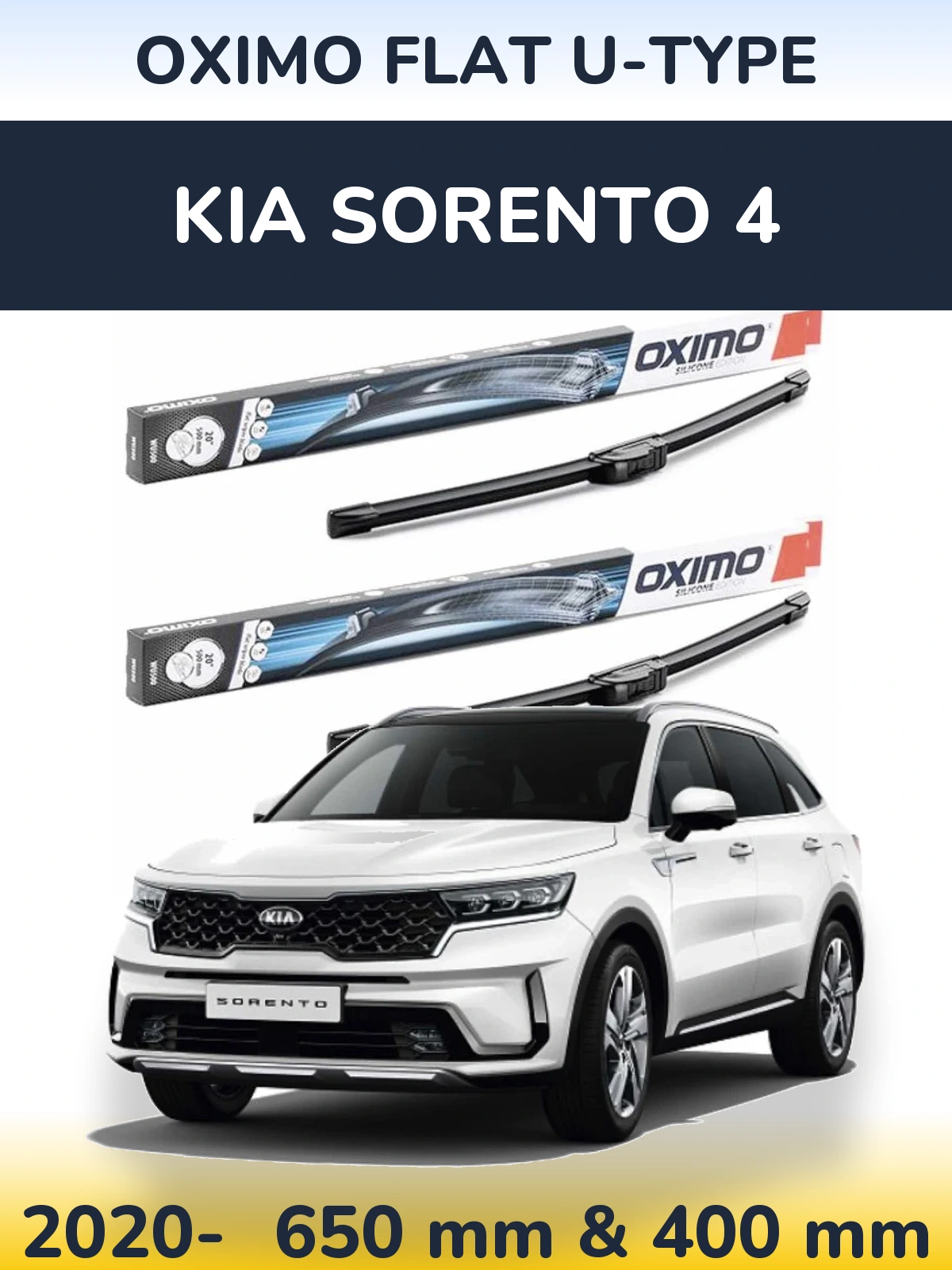 Sada předních stěračů Oximo Flat U-type 650 a 400 mm pro KIA Sorento 4 2020-2026