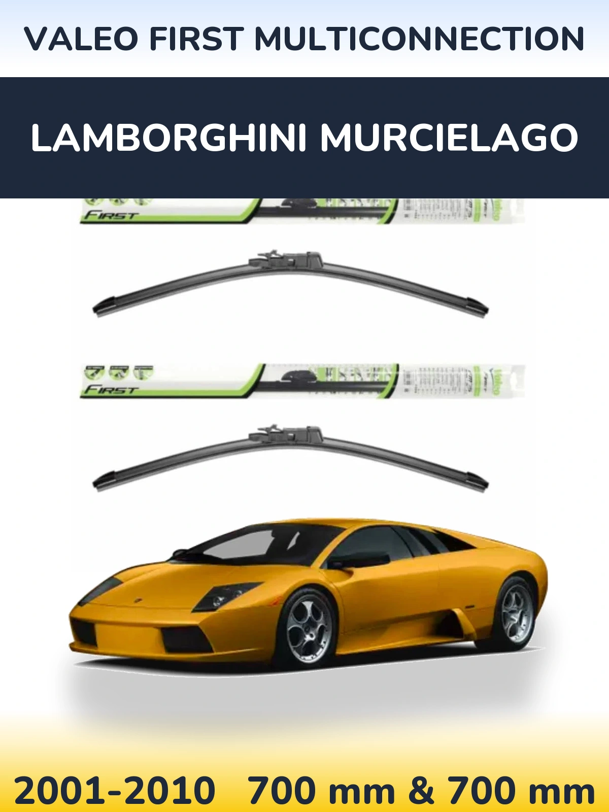 Sada předních stěračů Valeo First MultiConnection 700 a 700 mm pro Lamborghini Murcielago 2001-2010
