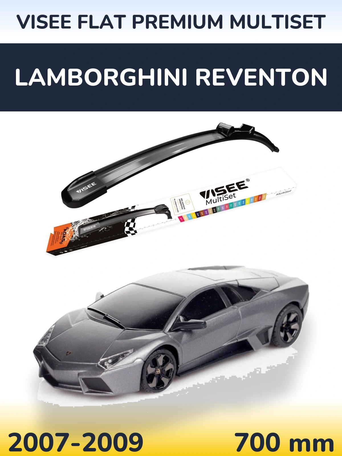 Přední stěrač VISEE FLAT PREMIUM MultiSet 700 mm pro Lamborghini Reventon 2007-2009