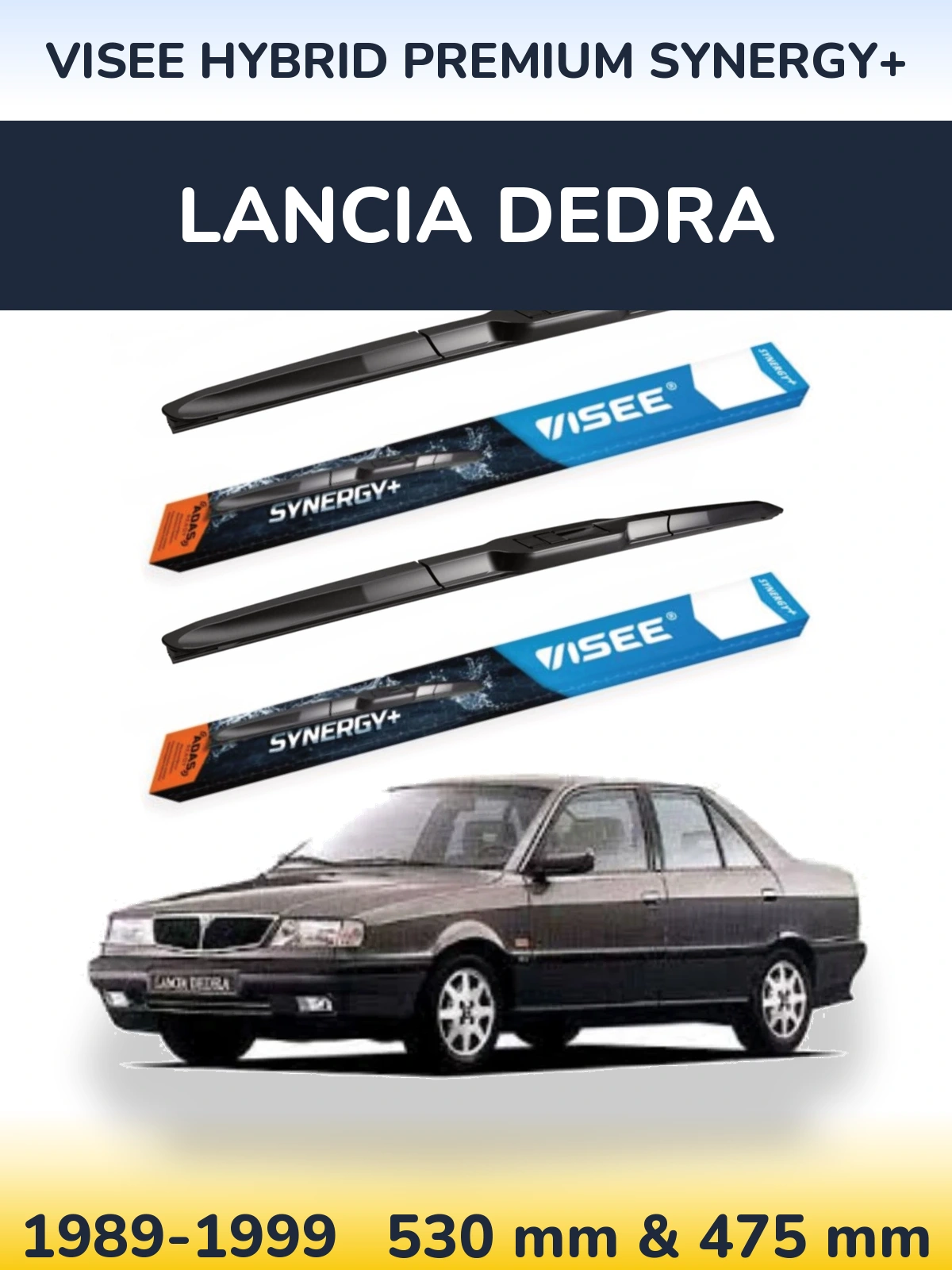 Комплект передніх щіток VISEE HYBRID PREMIUM SYNERGY+ 530 & 475 мм для Lancia Dedra 1989-1999