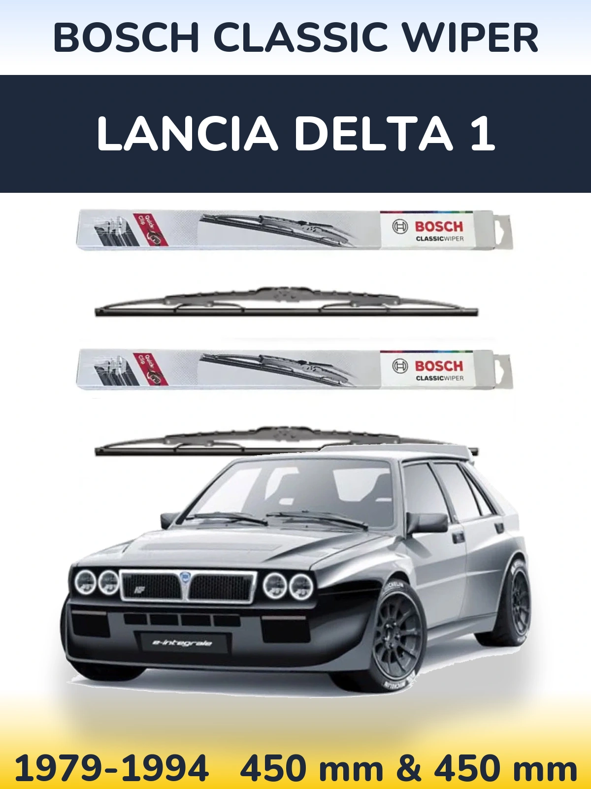 Sada předních stěračů BOSCH Classic Wiper 450 a 450 mm pro Lancia Delta 1 1979-1994