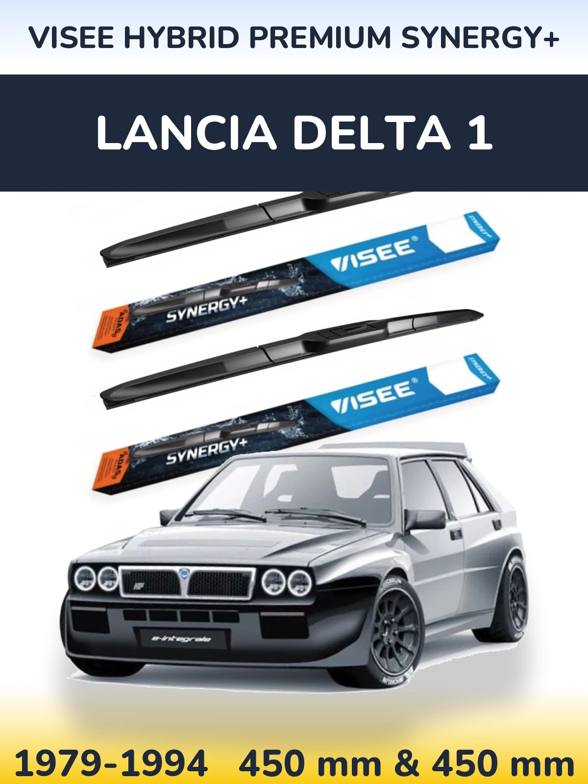 Sada předních stěračů VISEE HYBRID PREMIUM SYNERGY+ 450 a 450 mm pro Lancia Delta 1 1979-1994